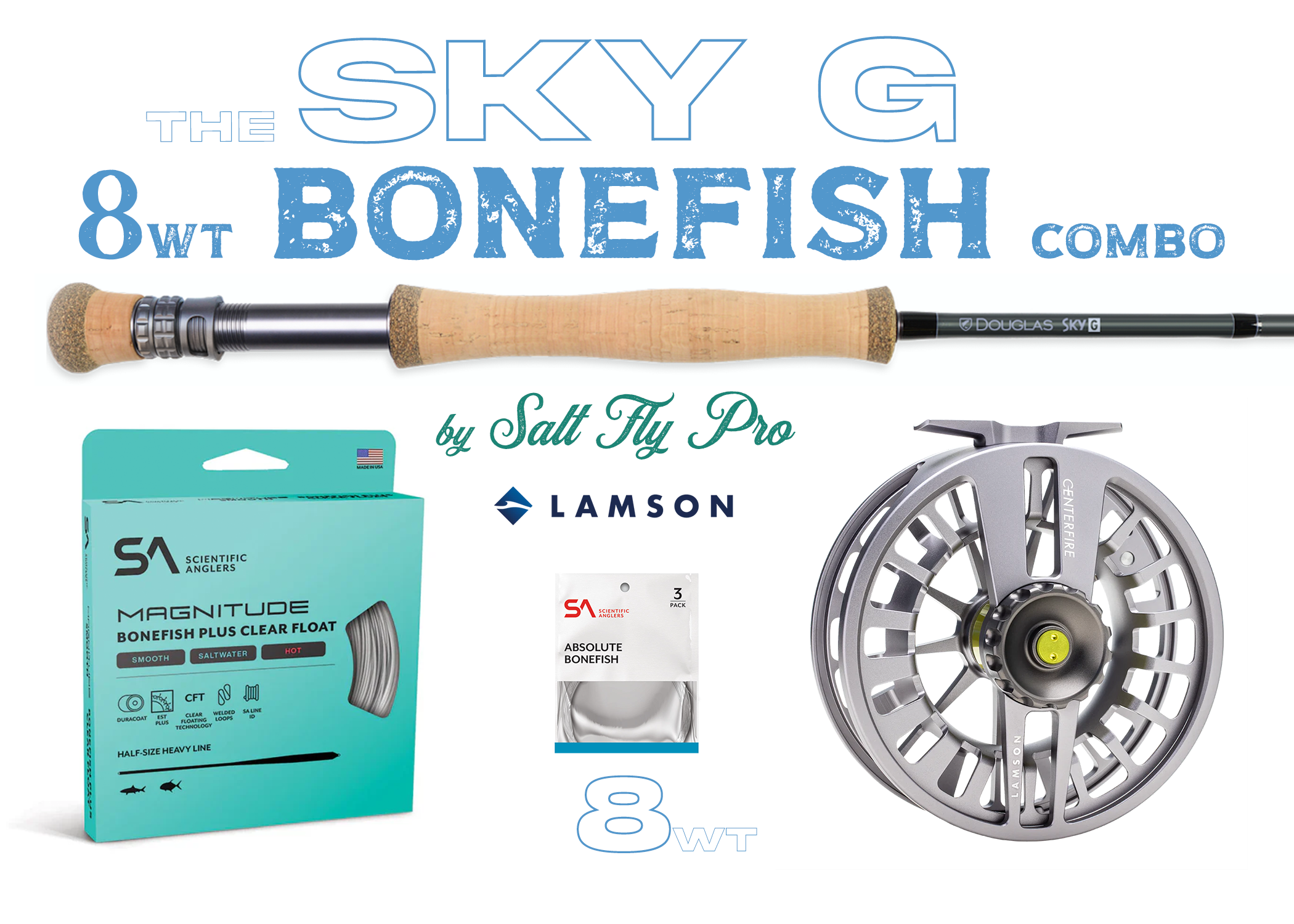 angler's fly fishing rod Douglas SKY G 8wt BONEFISH Fly Rod Combo
