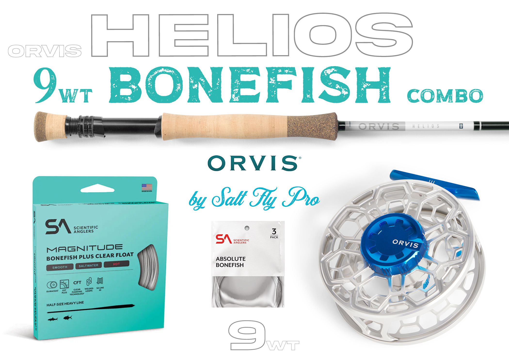 Orvis Helios D 9wt BONEFISH Fly Rod Combo Outfit