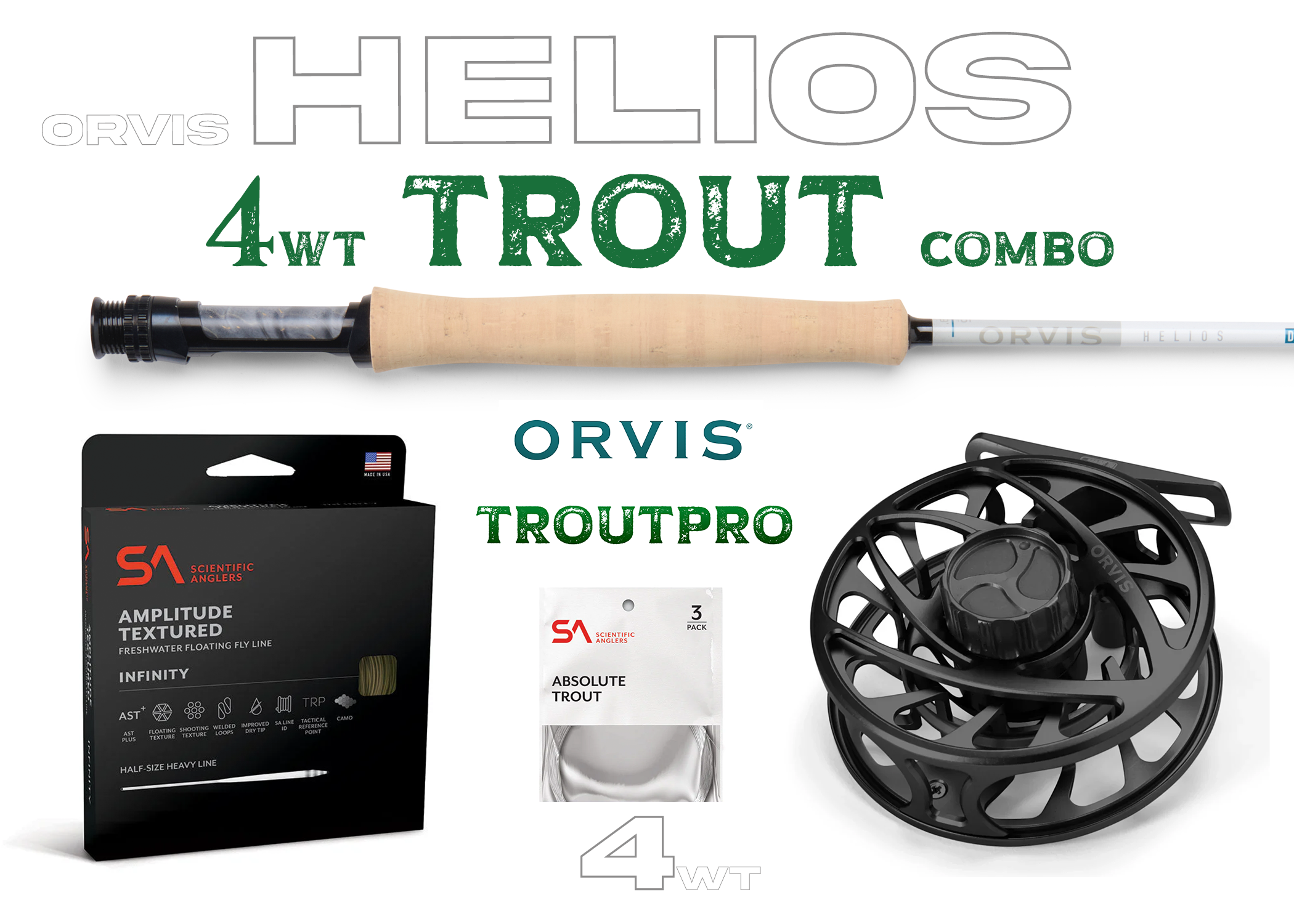 Orvis Helios F 4wt TROUT Fly Rod Combo Outfit