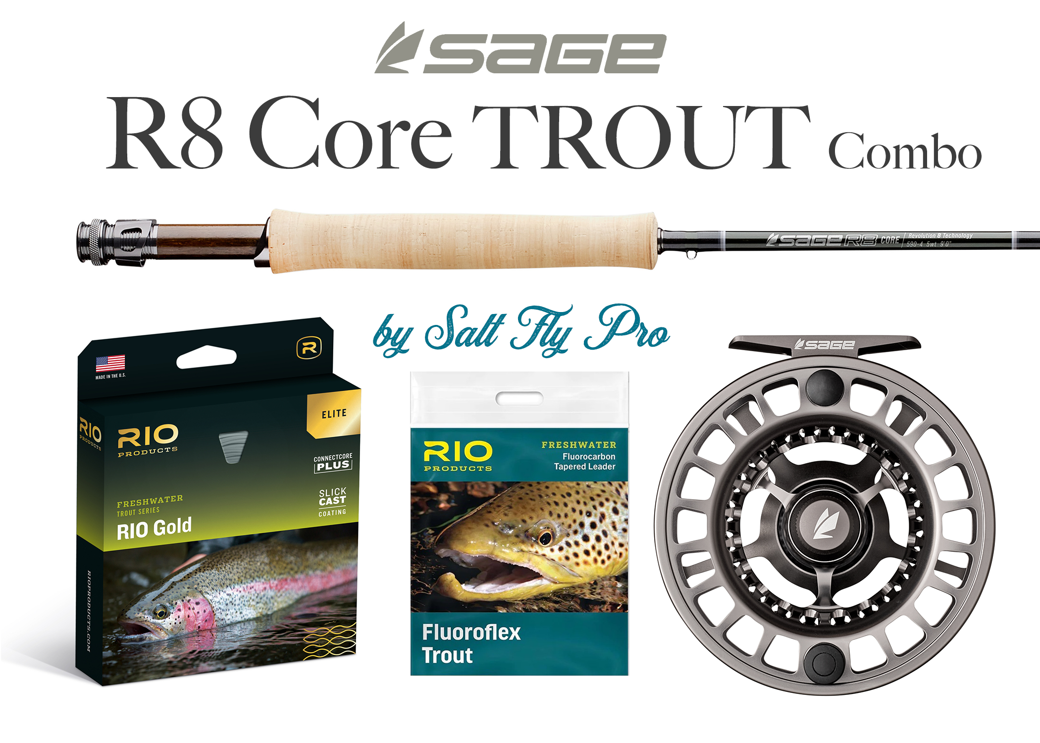 Sage R8 Core 5wt Trout Combo Outfit + Reel & Fly Line