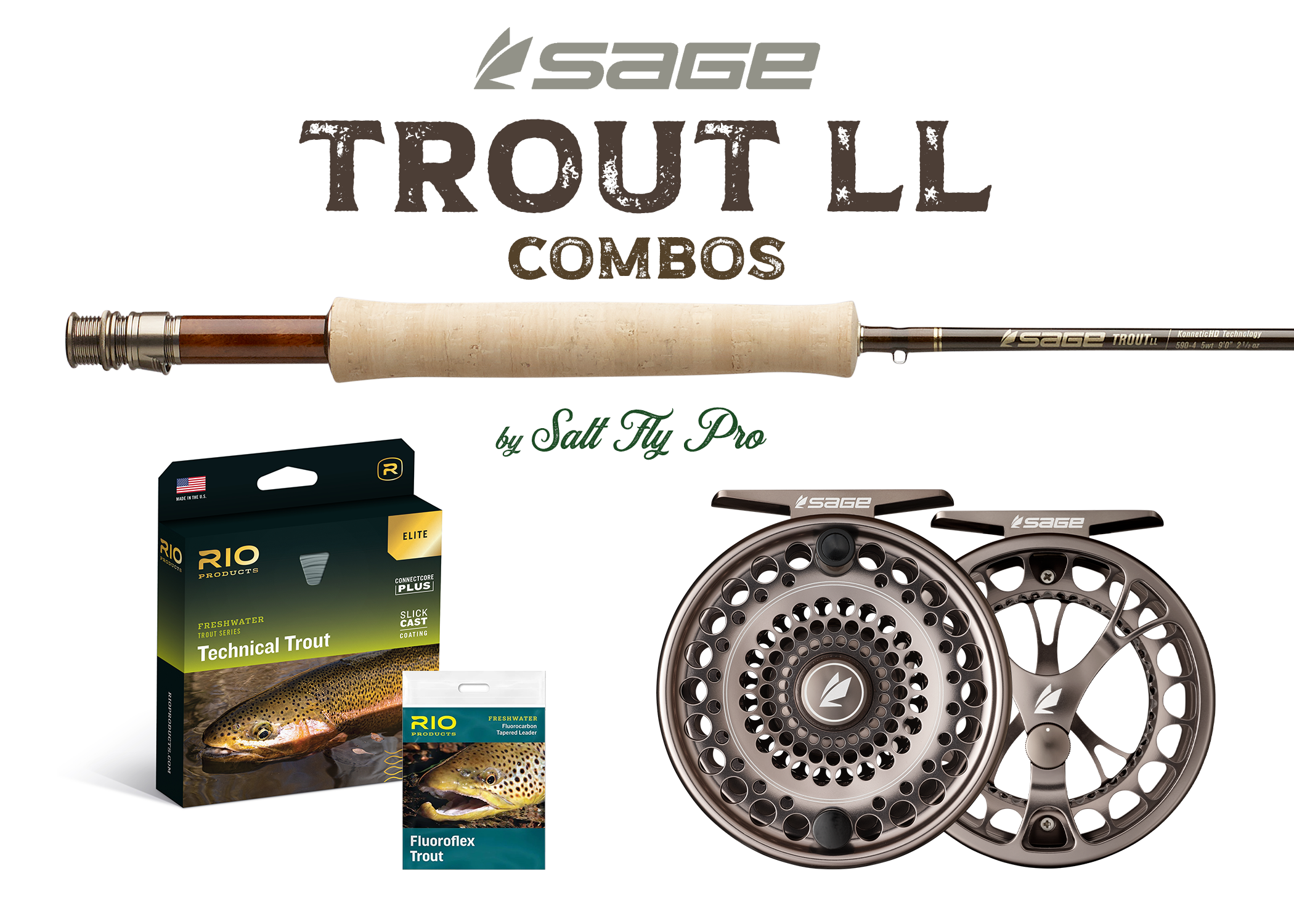Sage TROUT LL Fly Rod Combo Outfit with Trout Reel Fly Line