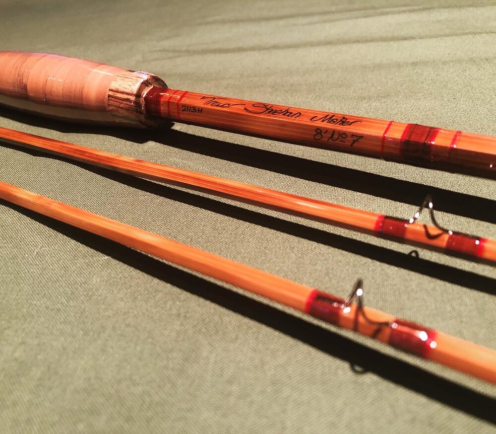 Custom Bamboo Fly Rod 8' 7wt Flamed Hollow Bamboo Rod Handbuilt in USA