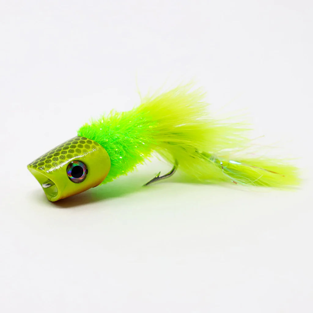 Howitzer Articulated Baitfish Poppers Yellow/Chartreuse #2/0 - NEW!