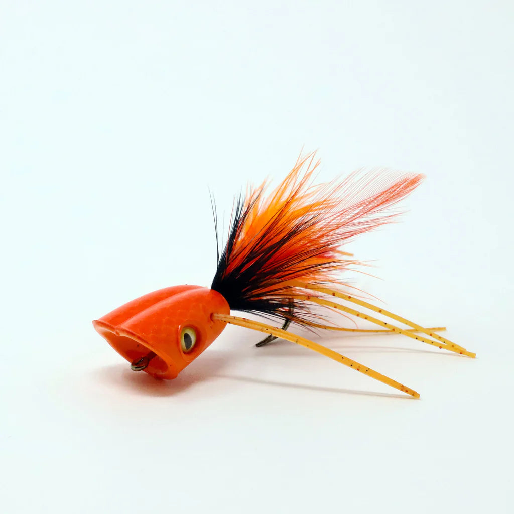 bass bug lure Double Barrel Bass Bug Popper Orange #2