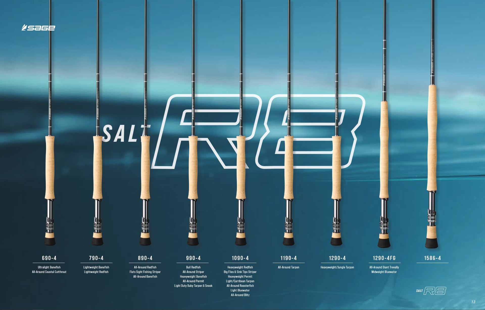 SAGE SALT R8 Fly Rods NEW Saltwater for 2023