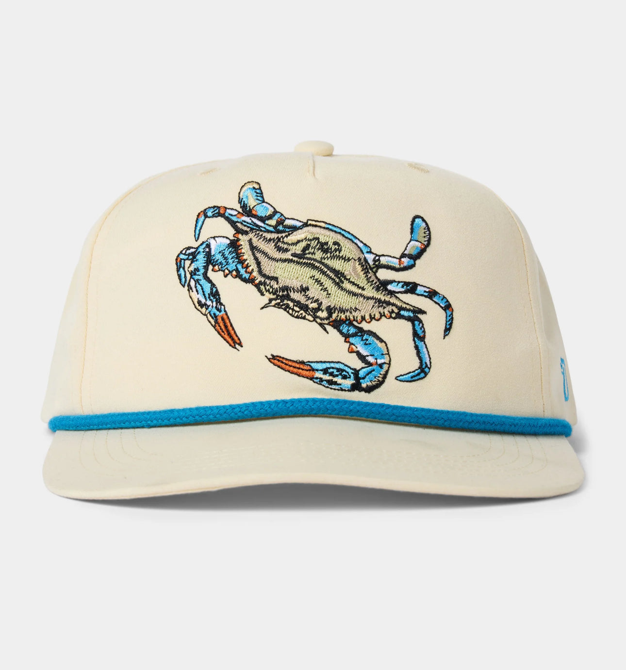 Duck Camp Blue Crab Hat in Ivory