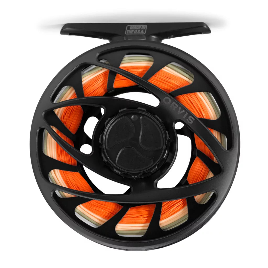 black fly reel with orange backing and green fly line Fishing Reels Mirage LT Reels | Fly Reels