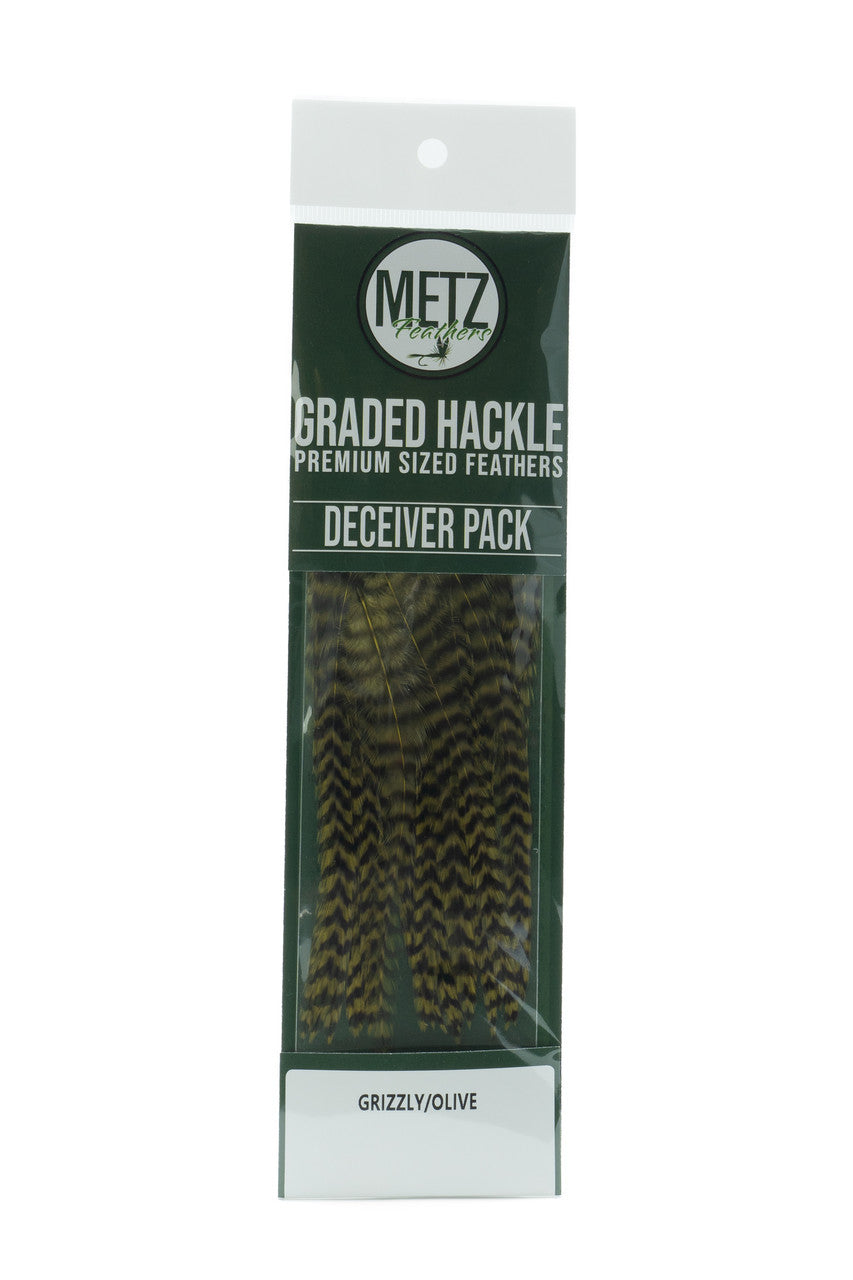 Umpqua Metz Hackle Tarpon/Crab Pack - Grizzly/Olive