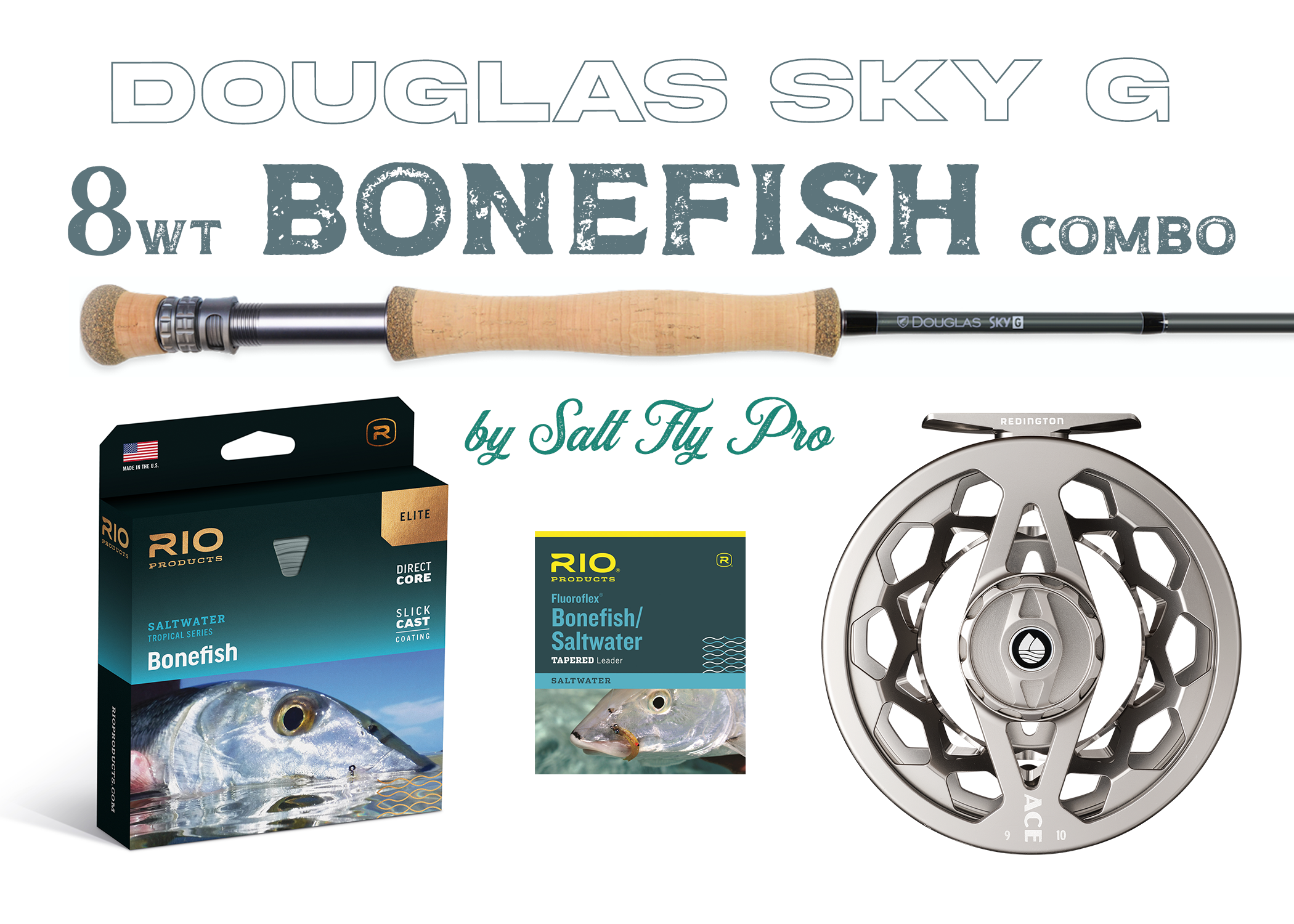 douglas fishing reels Douglas SKY G 8wt BONEFISH Fly Rod Combo
