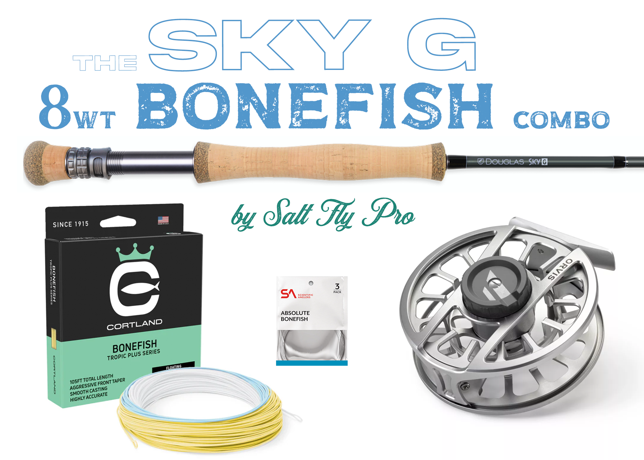 Douglas SKY G 8wt BONEFISH Fly Rod Combo - New!