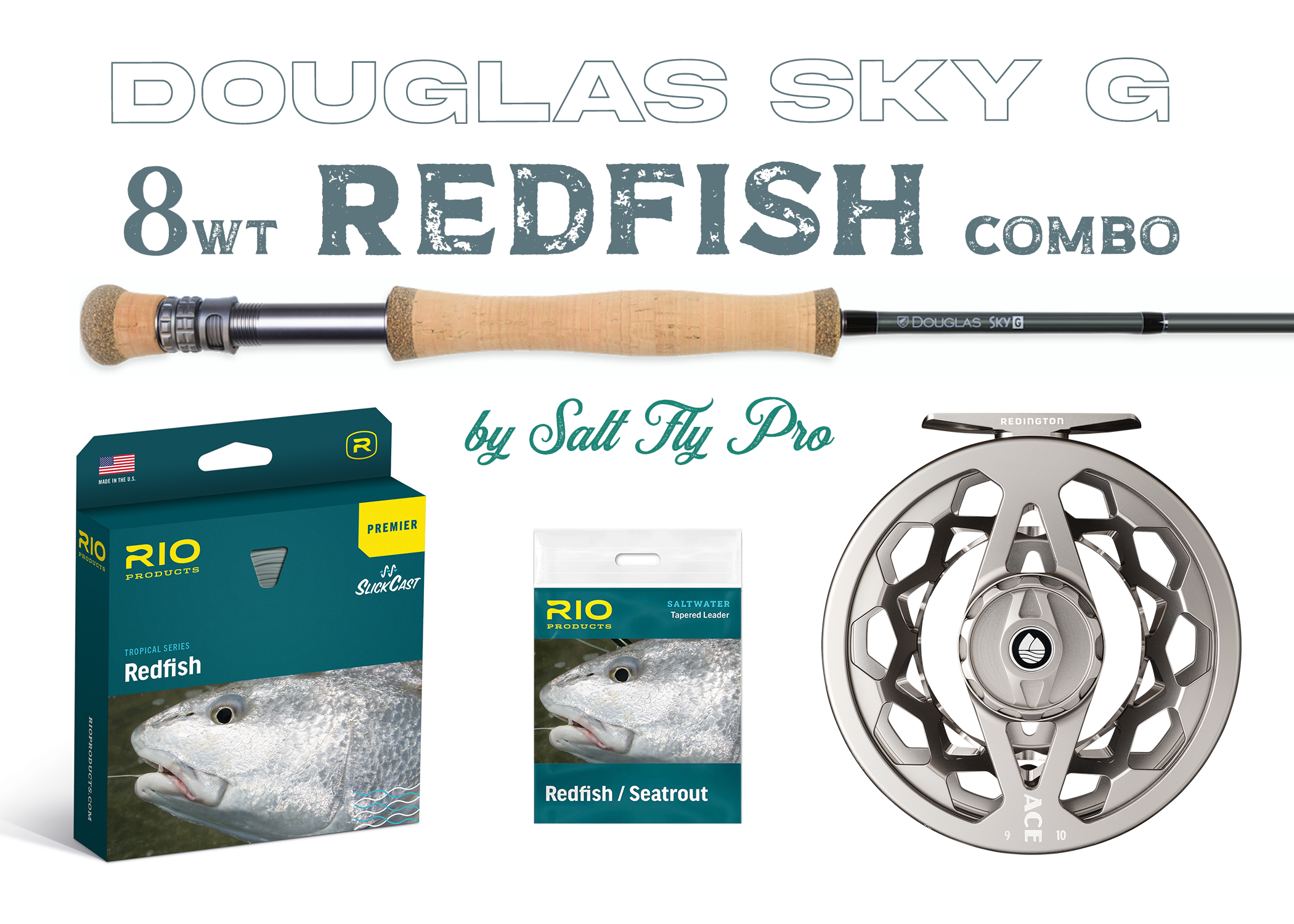 Douglas SKY G 8wt REDFISH Fly Rod Combo - New!