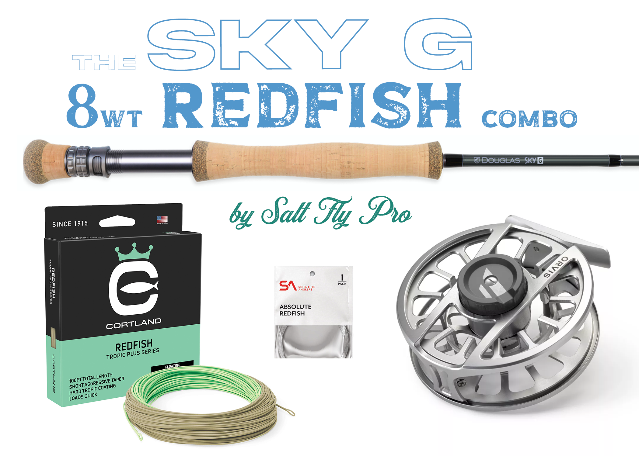 Douglas SKY G 8wt REDFISH Fly Rod Combo - New!