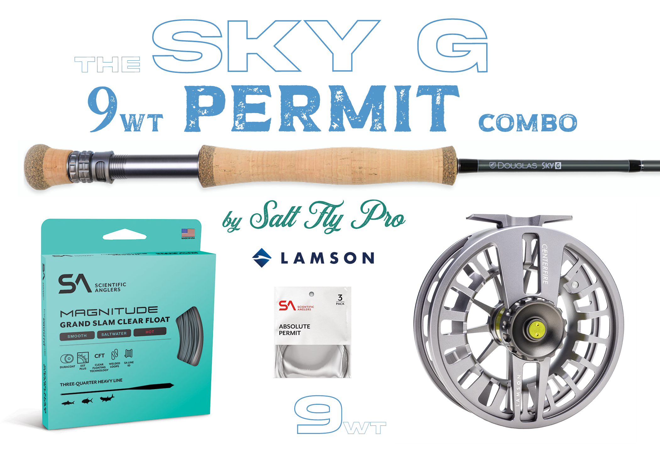 Douglas SKY G 9wt PERMIT Fly Rod Combo - New!