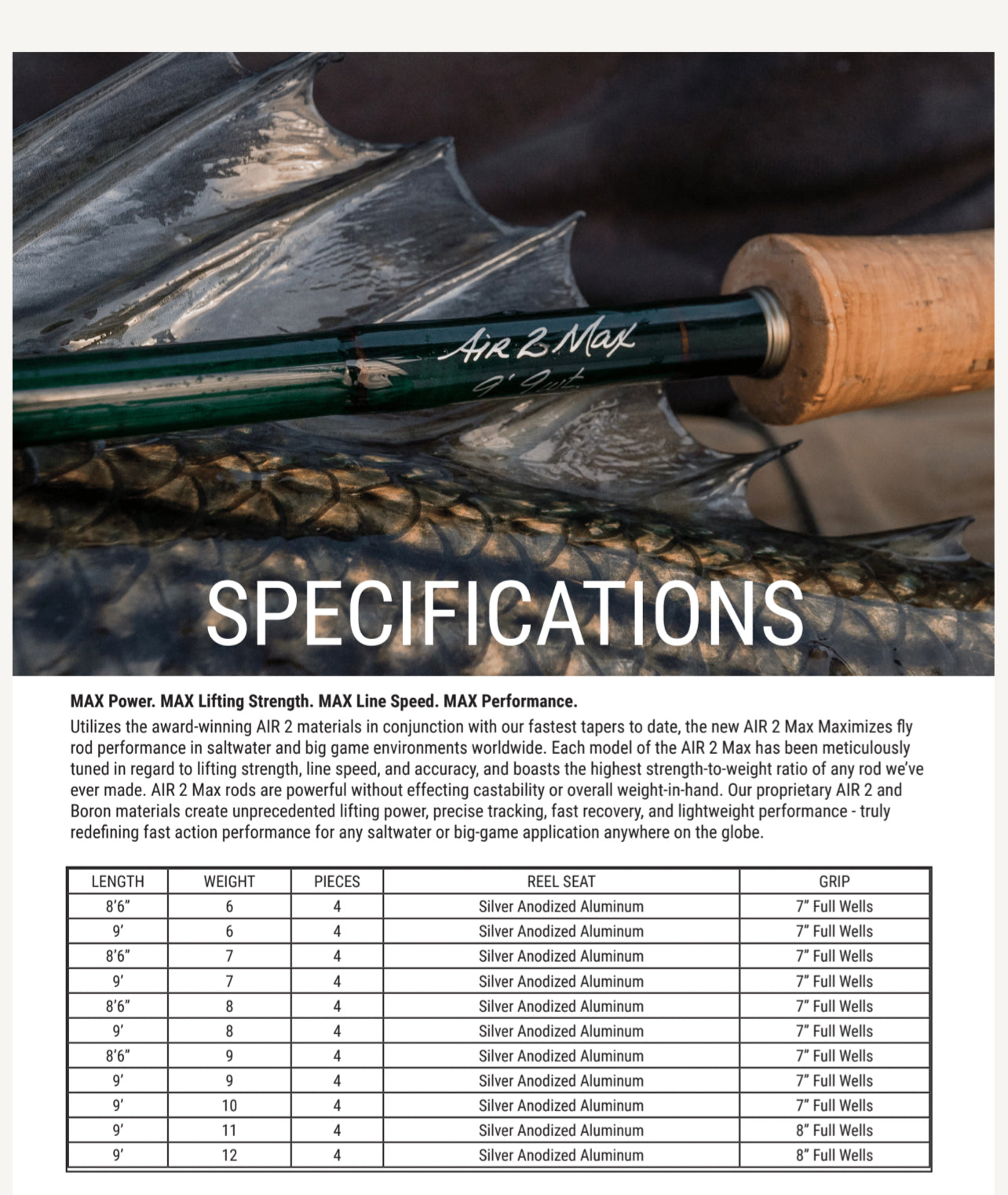 Winston AIR 2 MAX Fly Rods for Saltwater NEW