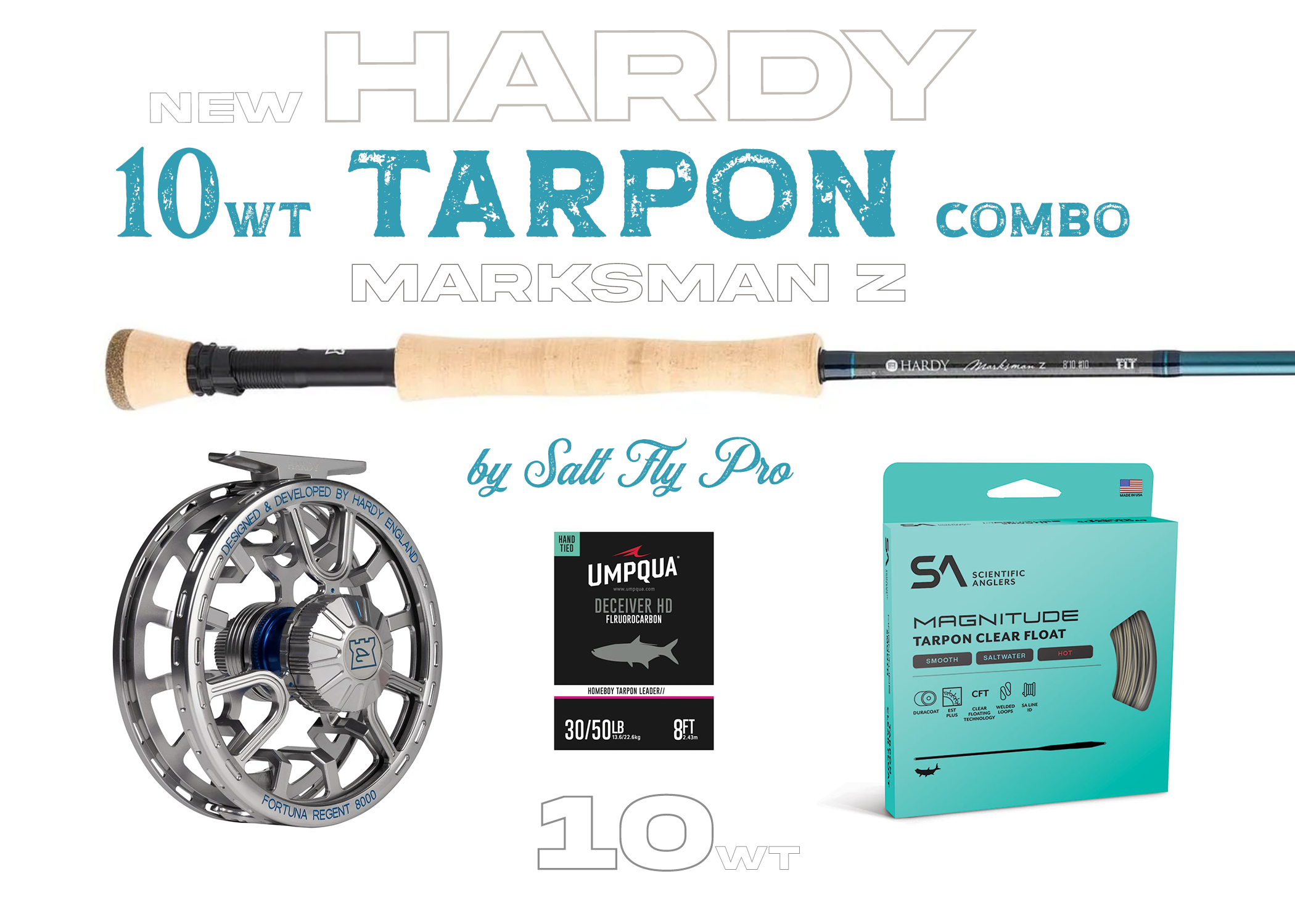 Hardy Marksman Z 10wt TARPON Combo Fly Rod Outfit - New!