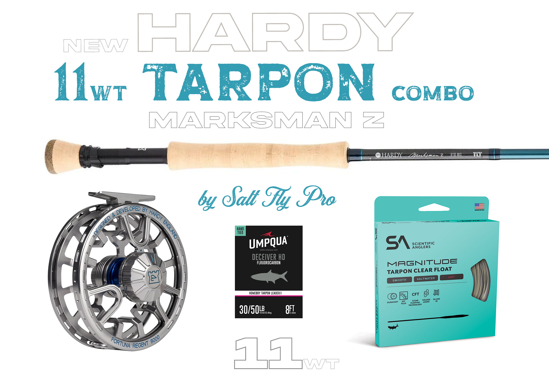 Hardy Marksman Z 11wt TARPON Combo Fly Rod Outfit - New!