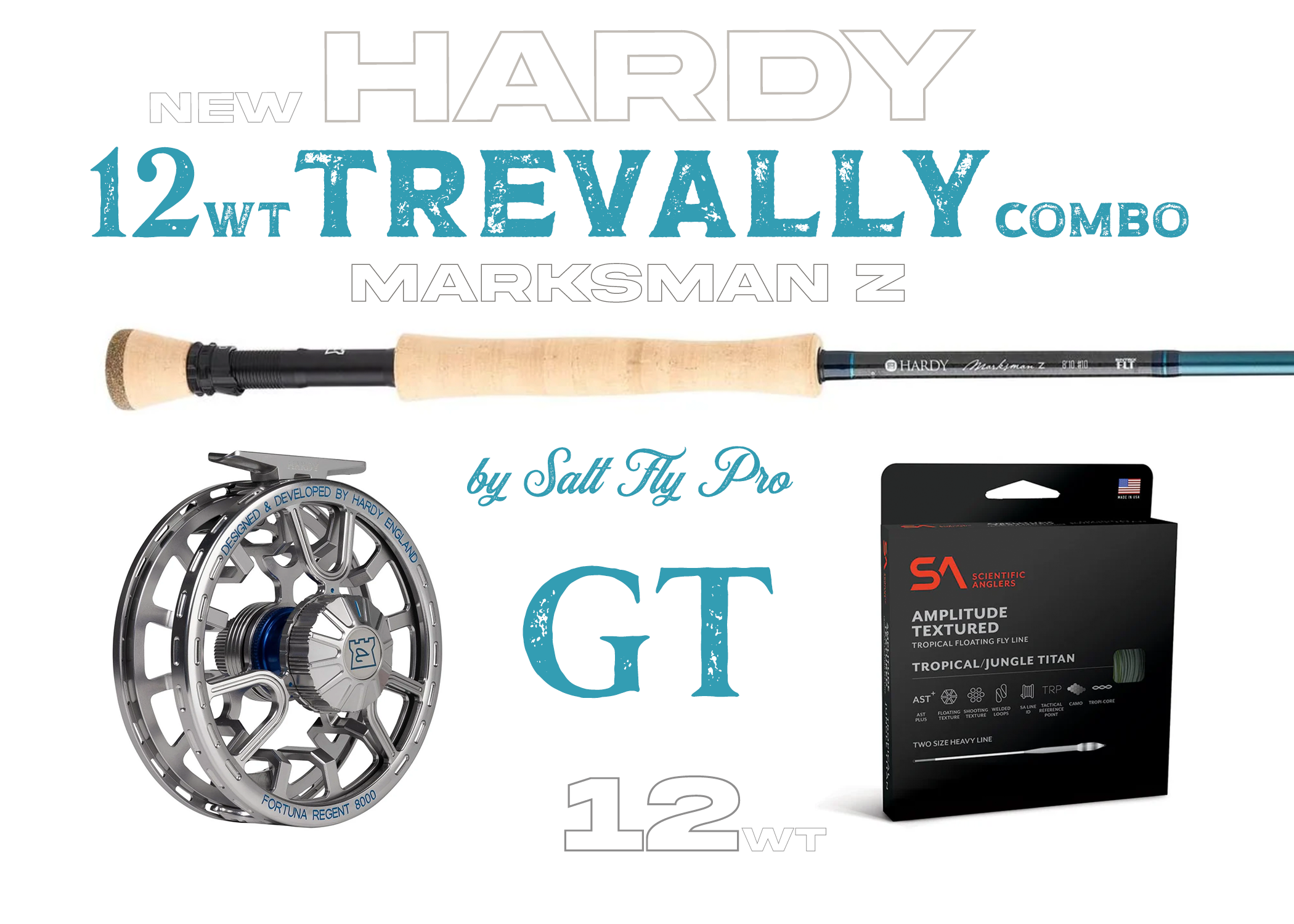 Hardy Marksman Z 12wt GT GIANT TREVALLY Combo Fly Rod Outfit - New!