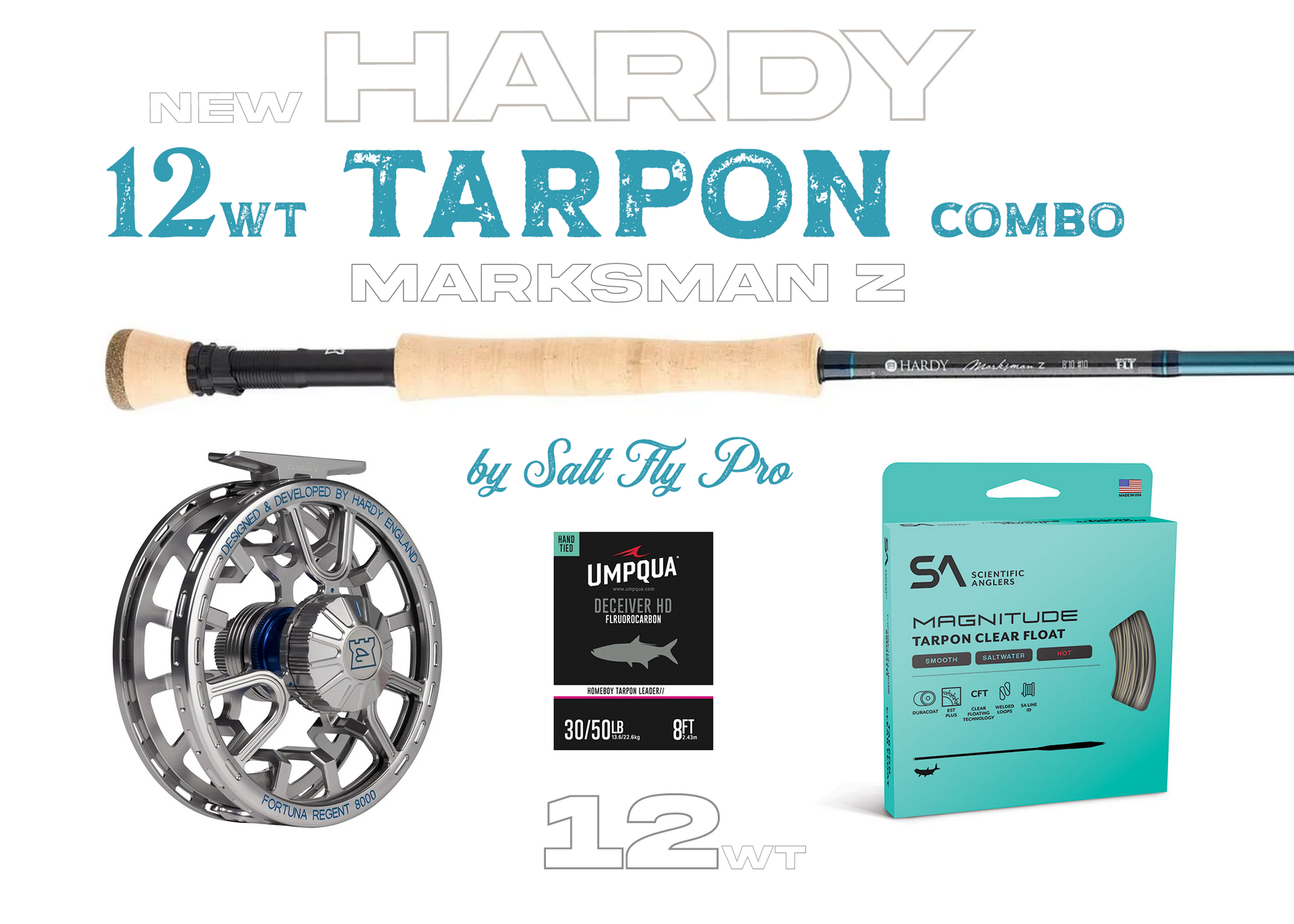 Hardy Marksman Z 12wt MEGA TARPON Combo Fly Rod Outfit - New