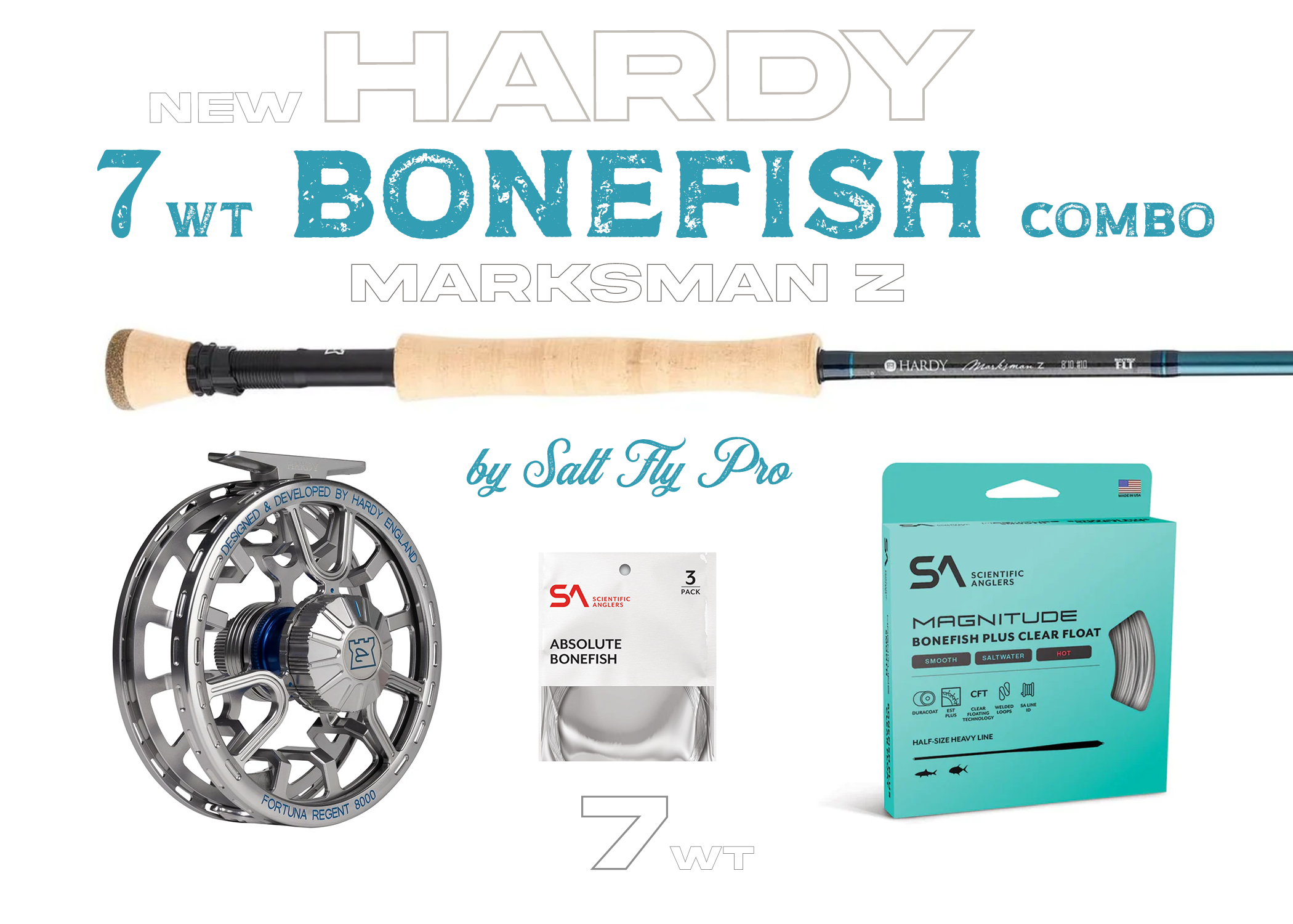 Hardy Marksman Z 7wt BONEFISH Combo Fly Rod Outfit - New!