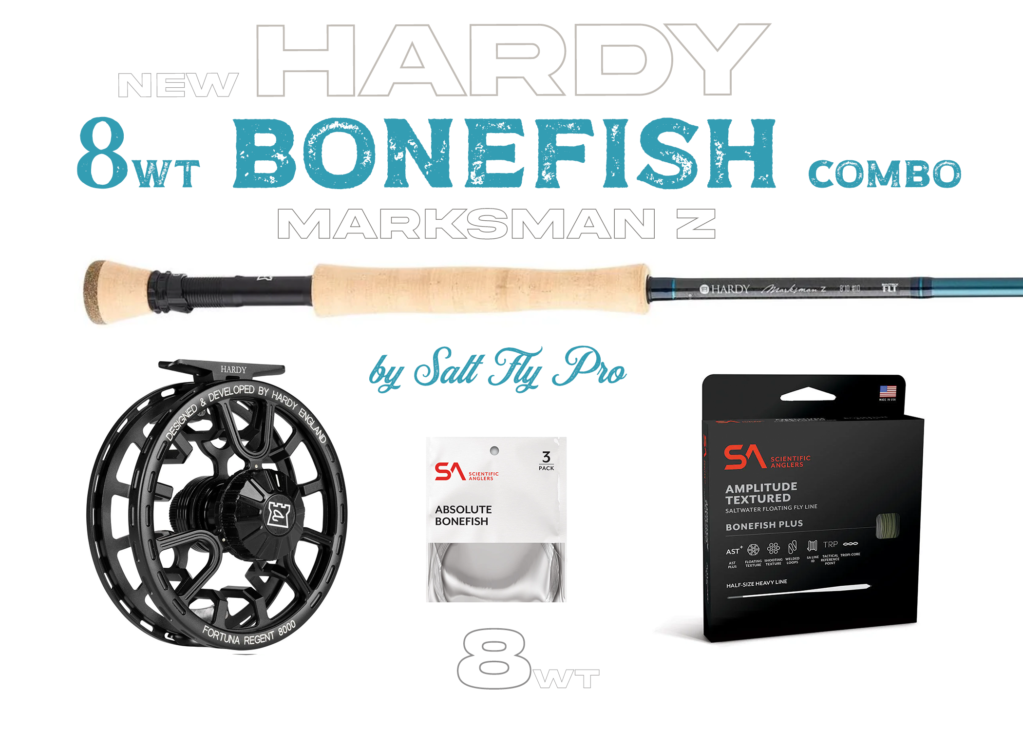 Hardy Marksman Z 8wt BONEFISH Combo Fly Rod Outfit - New!