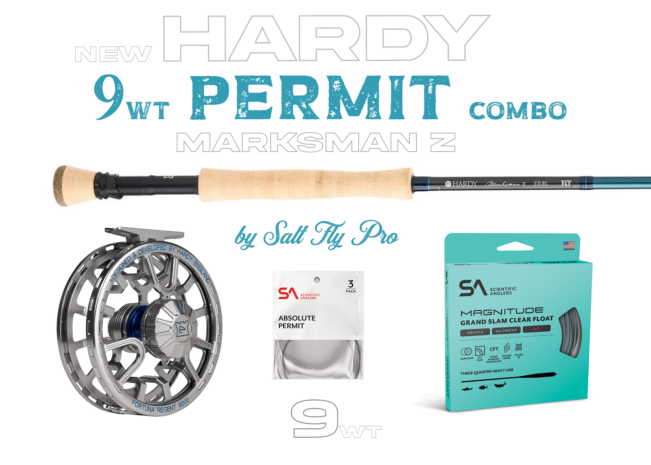 Hardy Marksman Z 9wt PERMIT Combo Fly Rod Outfit - New!