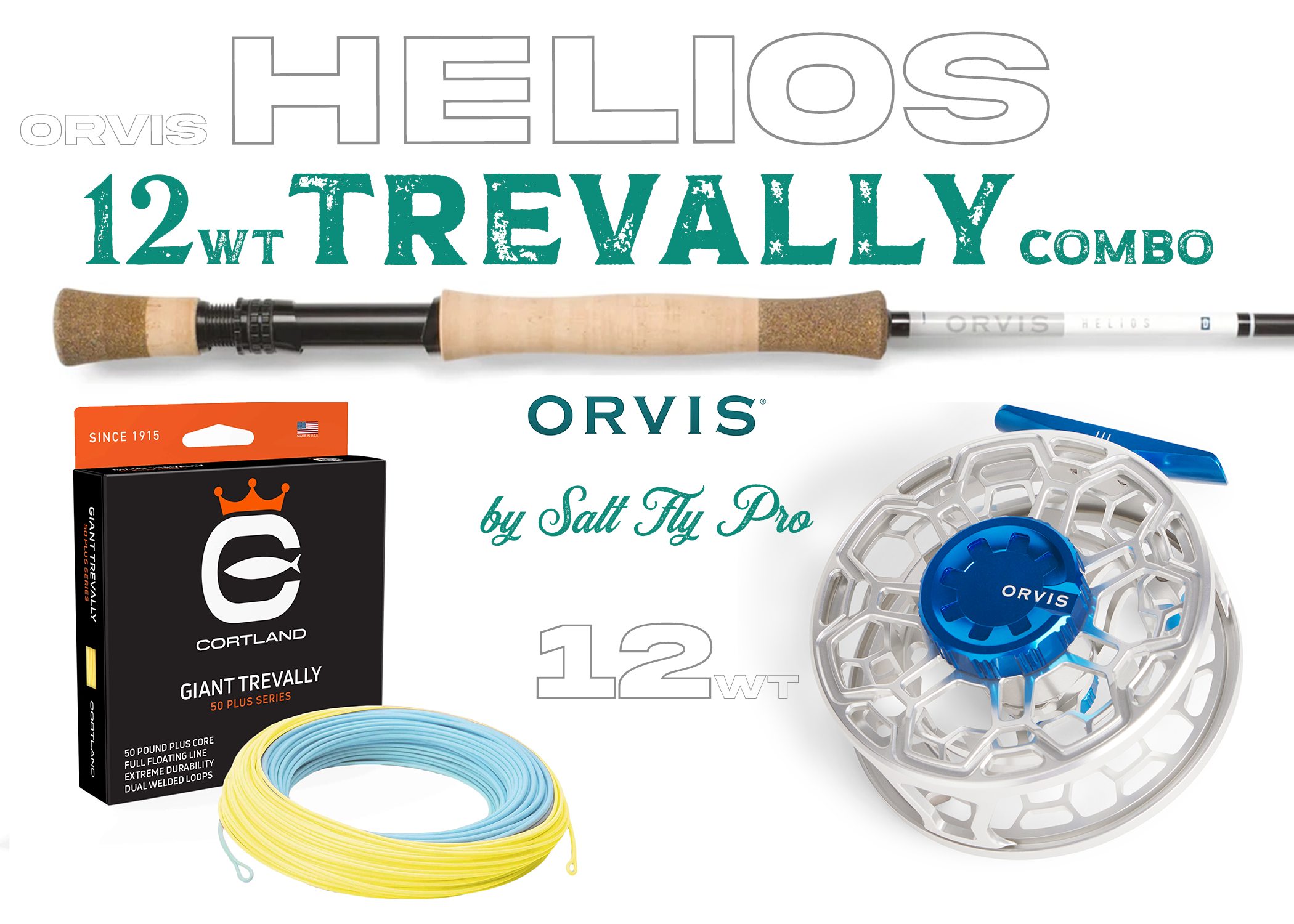 Orvis Helios D 12wt GT GIANT TREVALLY Fly Rod Combo Outfit - New!