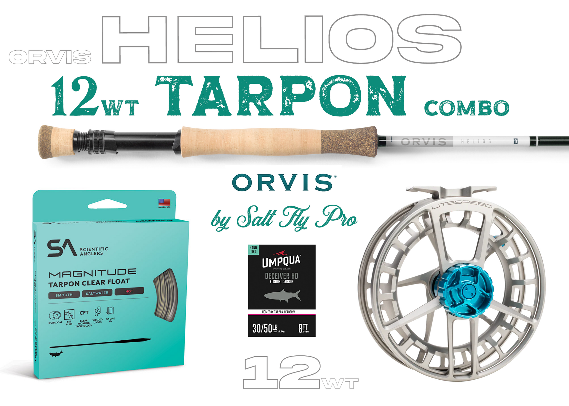 Orvis Helios D 12wt TARPON Fly Rod Combo Outfit - New!