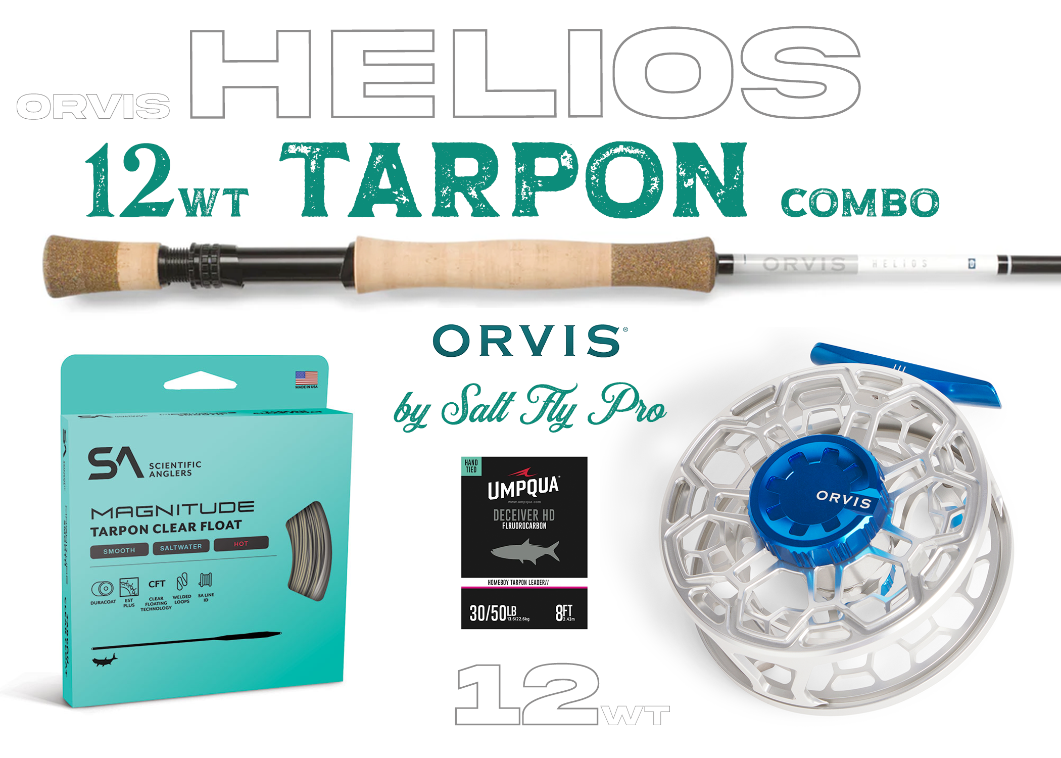 Orvis Helios D 12wt TARPON Fly Rod Combo Outfit - New!