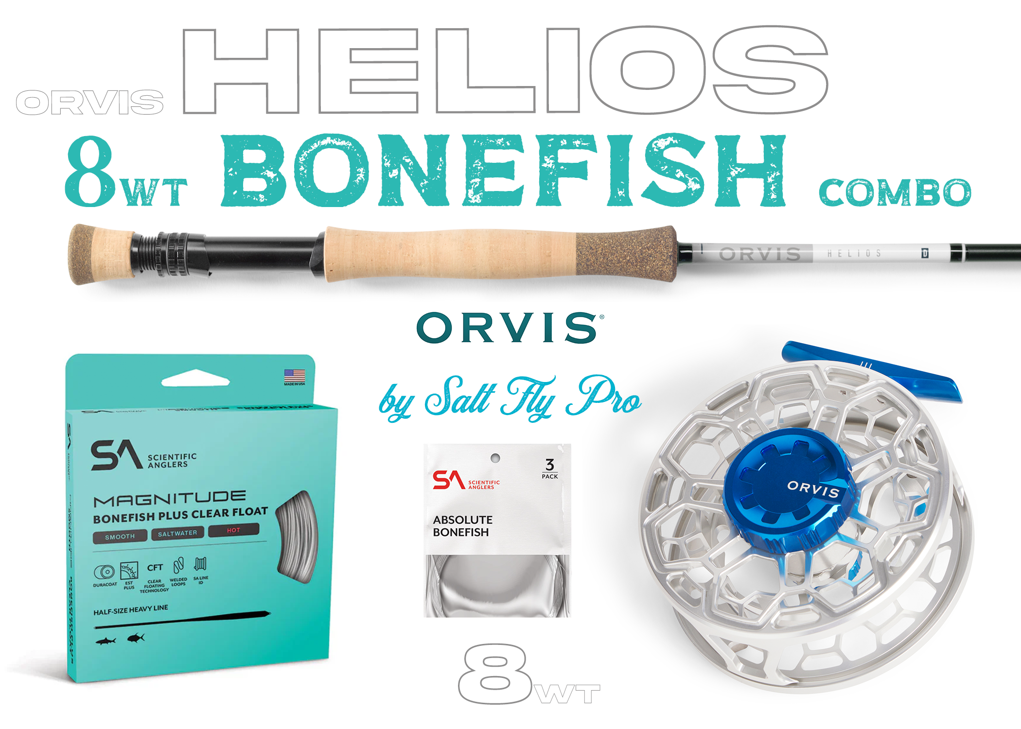 Orvis Helios D 8wt BONEFISH Fly Rod Combo Outfit - New!