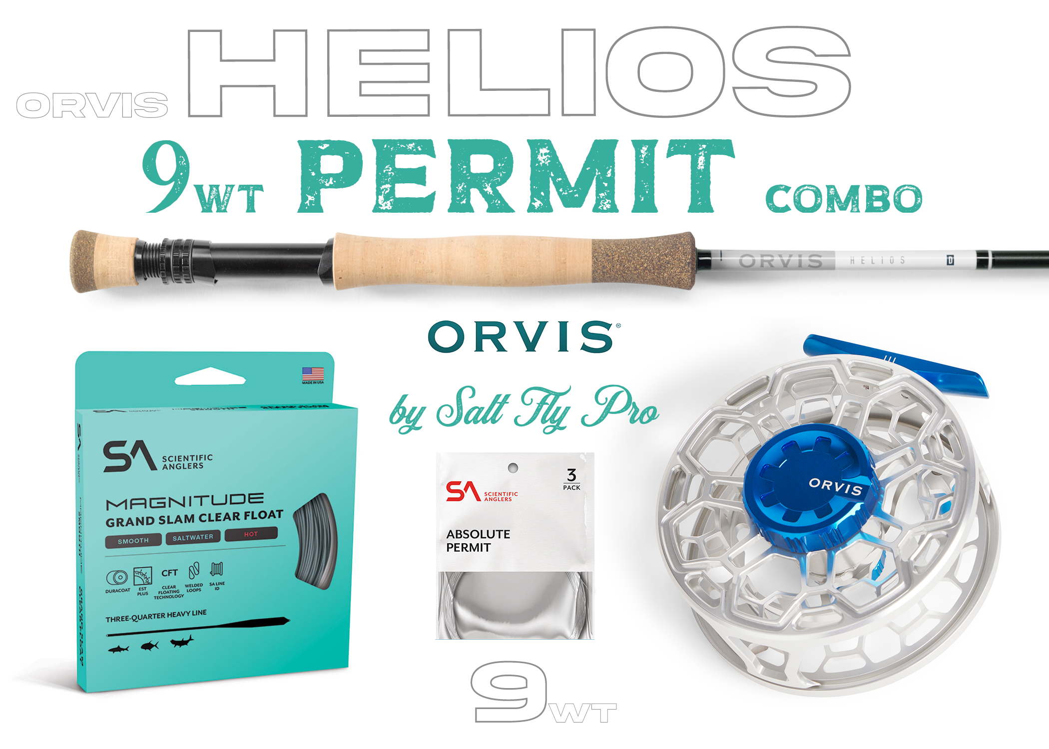 Orvis Helios D 9wt PERMIT Fly Rod Combo Outfit - New!