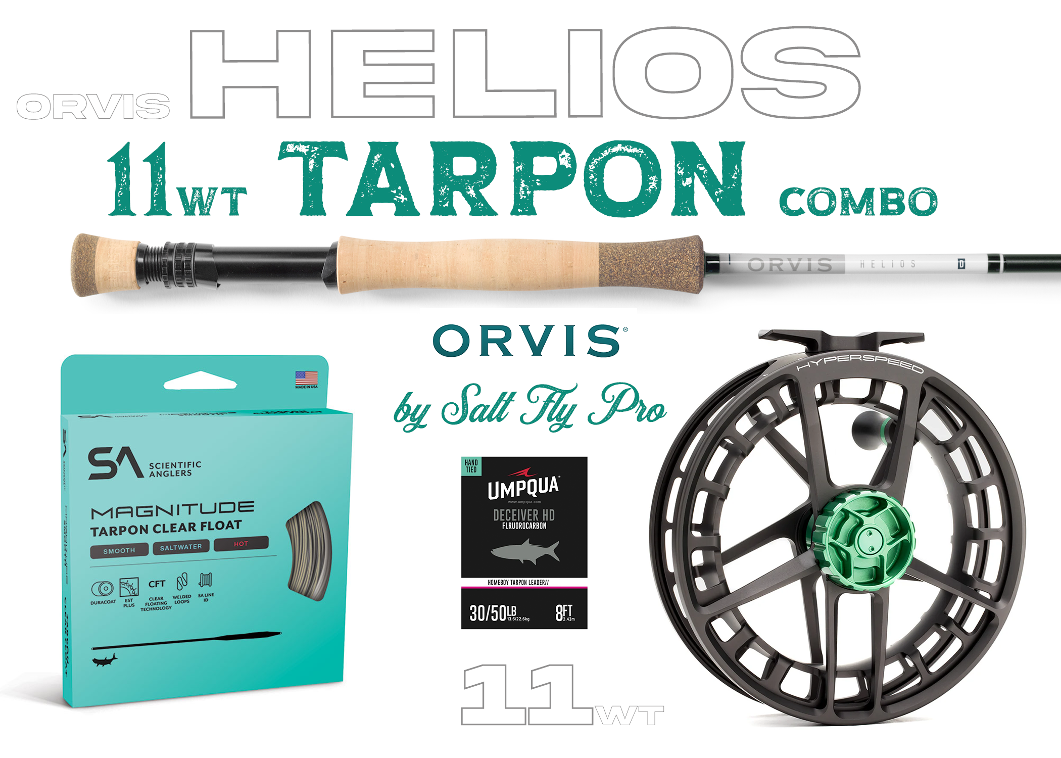 Orvis Helios D 11wt TARPON Fly Rod Combo Outfit