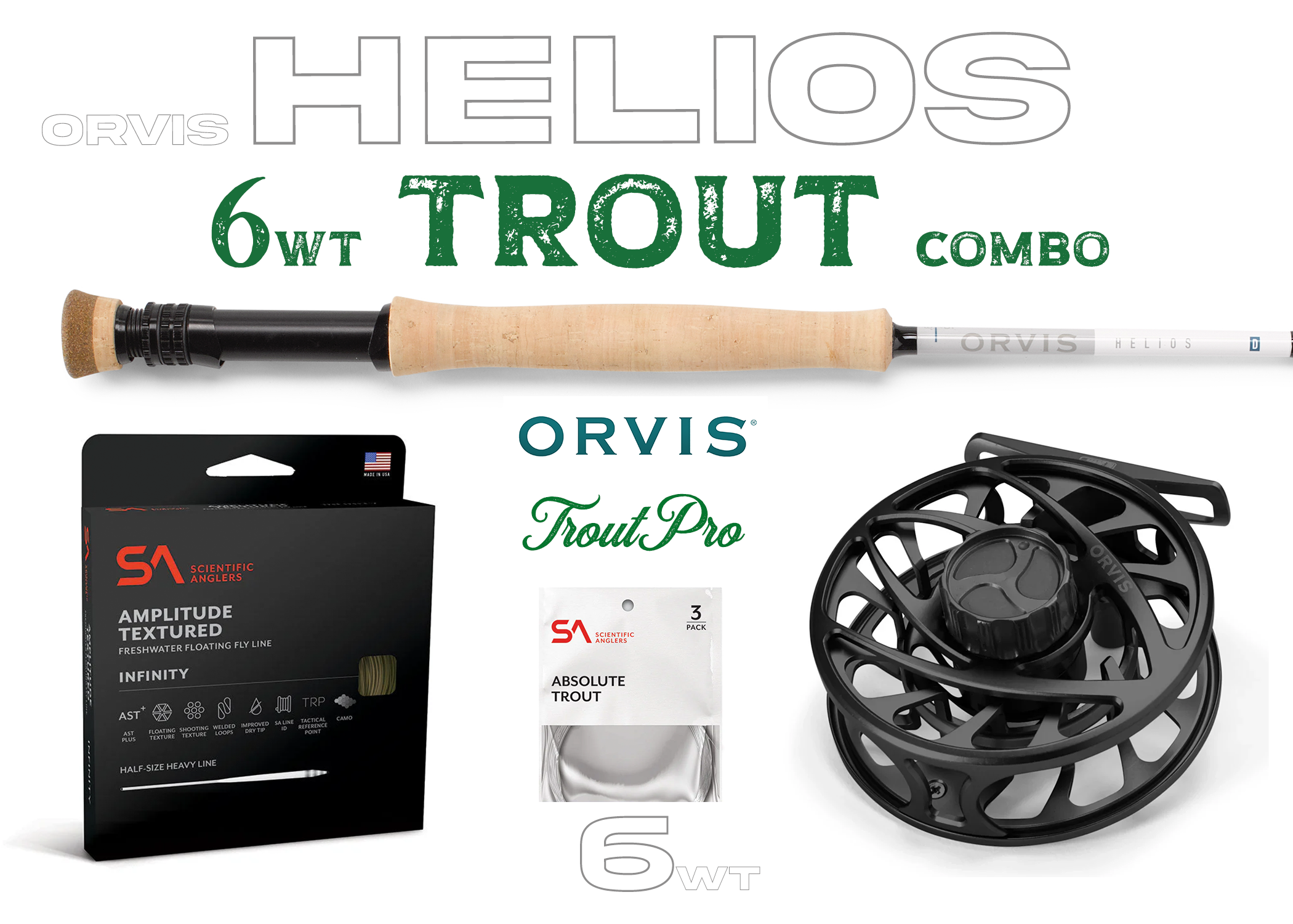 Orvis Helios D 6wt fly rod combo outfit for trout