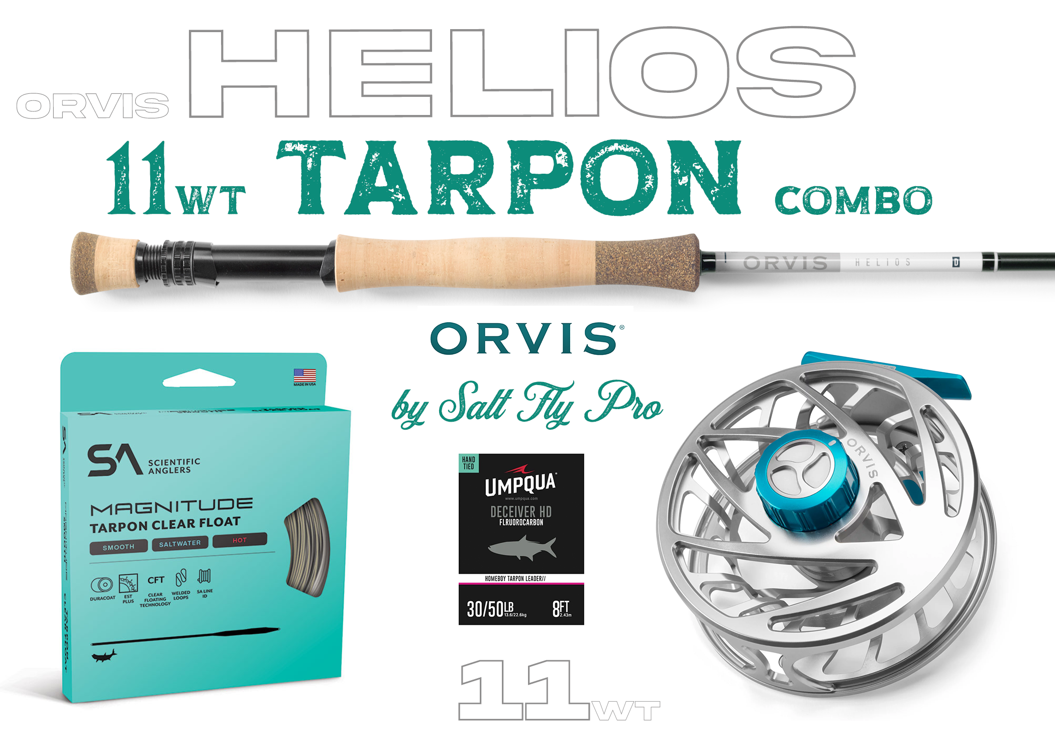 Orvis Helios D 11wt TARPON Fly Rod Combo Outfit
