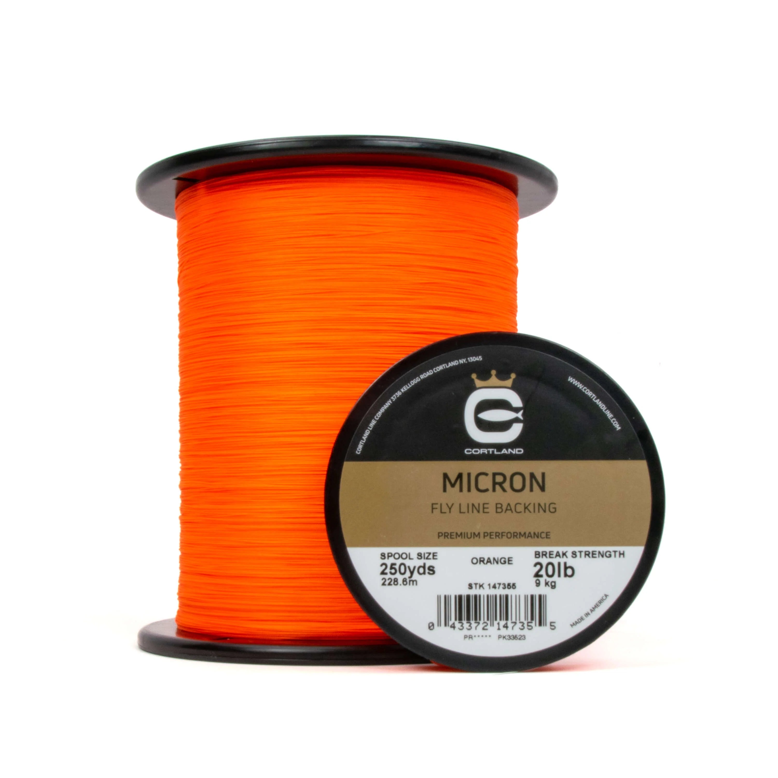 Cortland Micron Backing ORANGE 20lb