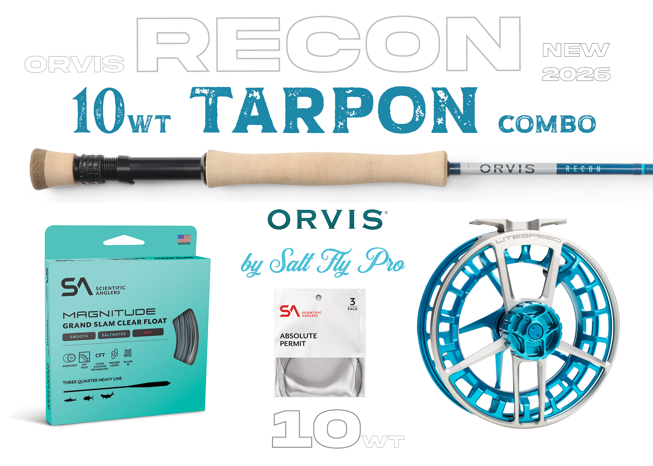 Orvis Recon 10wt PERMIT & TARPON Combo Fly Rod Outfit - New!