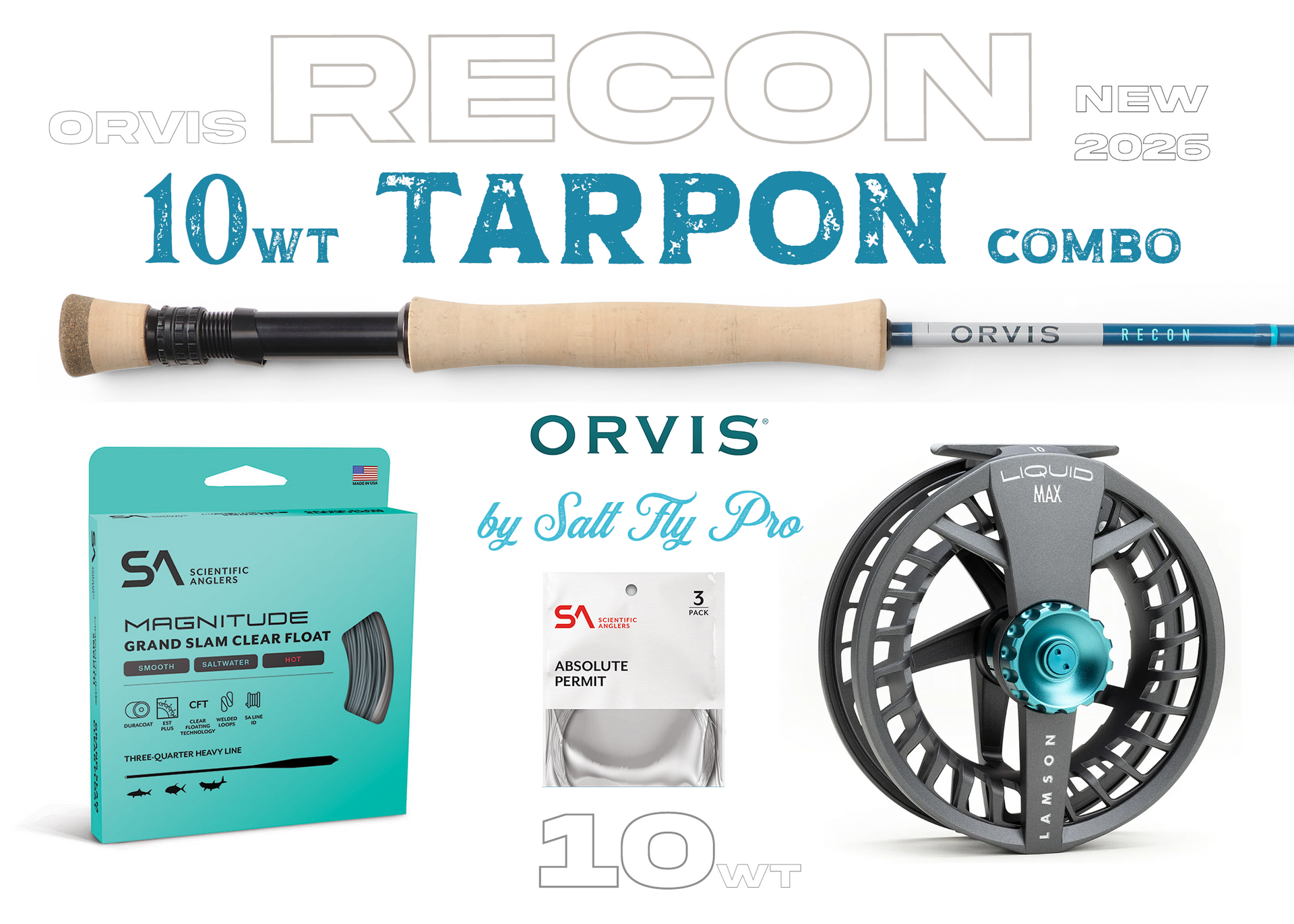 Orvis Recon 10wt PERMIT & TARPON Combo Fly Rod Outfit - New