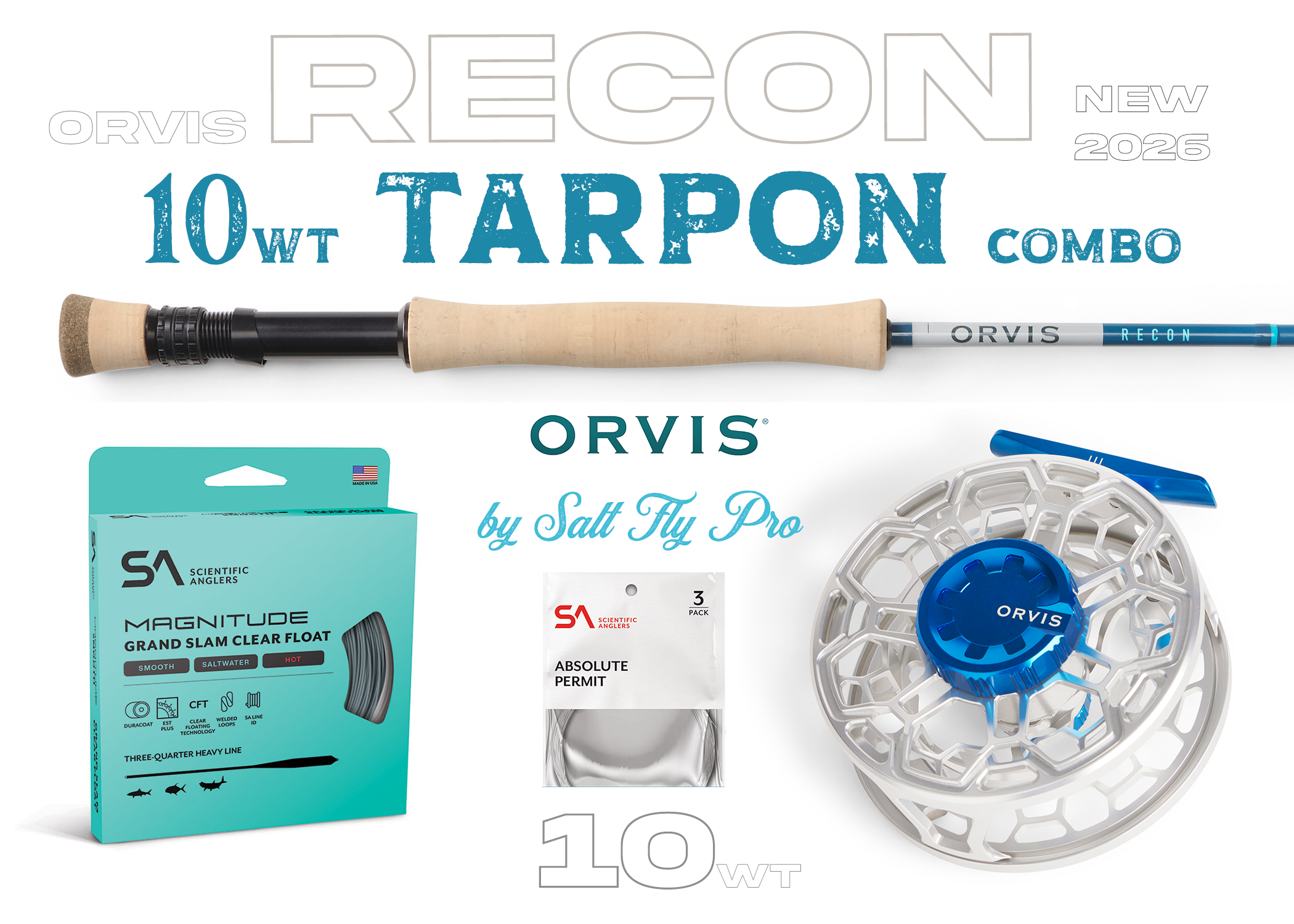 Orvis Recon 10wt PERMIT & TARPON Combo Fly Rod Outfit - New!