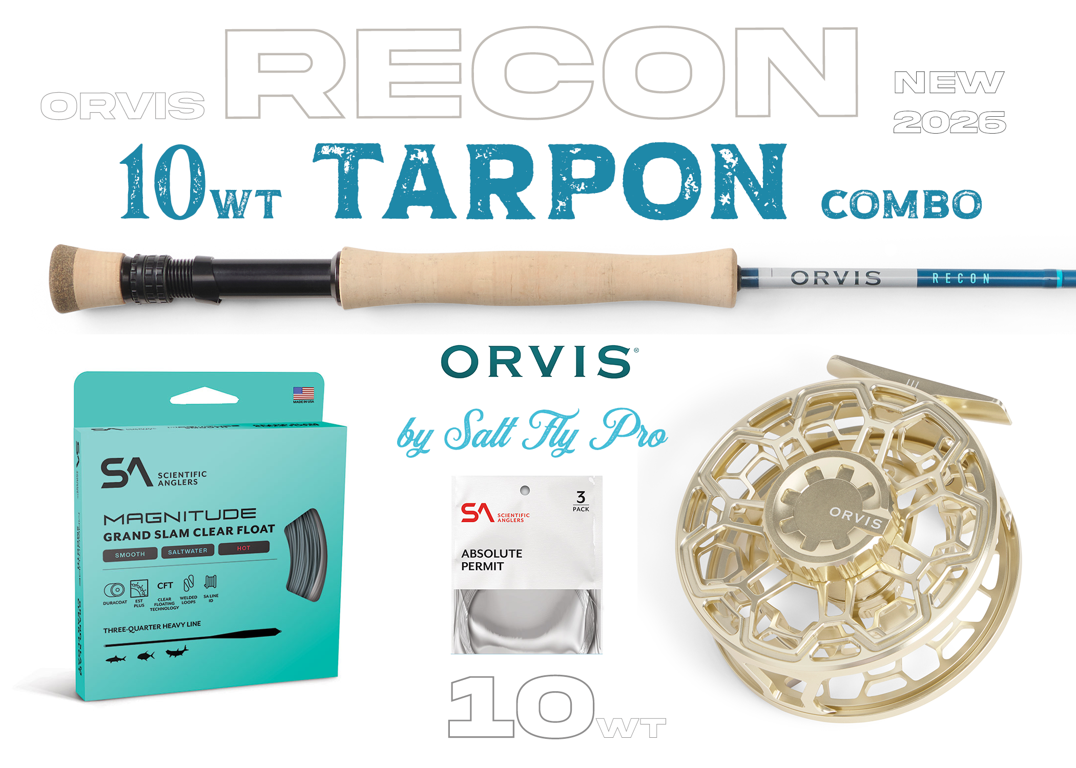 Orvis Recon 10wt PERMIT & TARPON Combo Fly Rod Outfit - New!