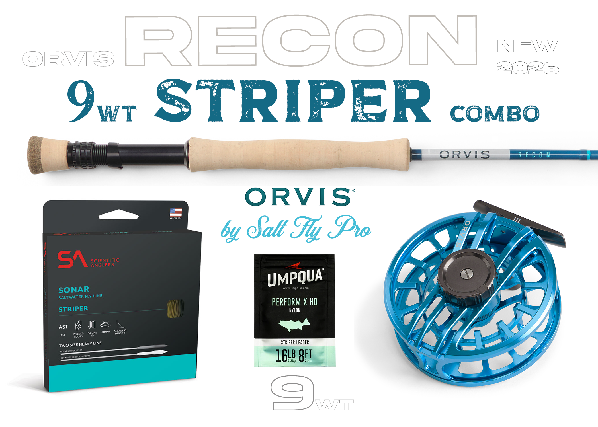 Orvis Recon 9wt STRIPER Combo Fly Rod Outfit - New!