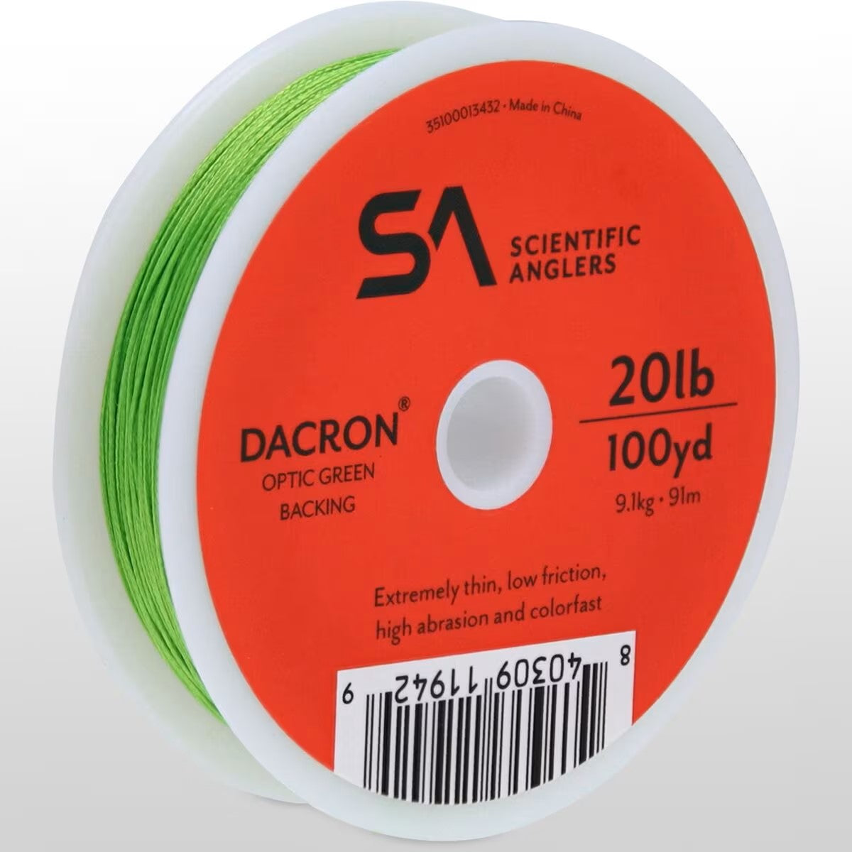 Scientific Anglers Dacron Backing 100yds in Optic Green 20lb