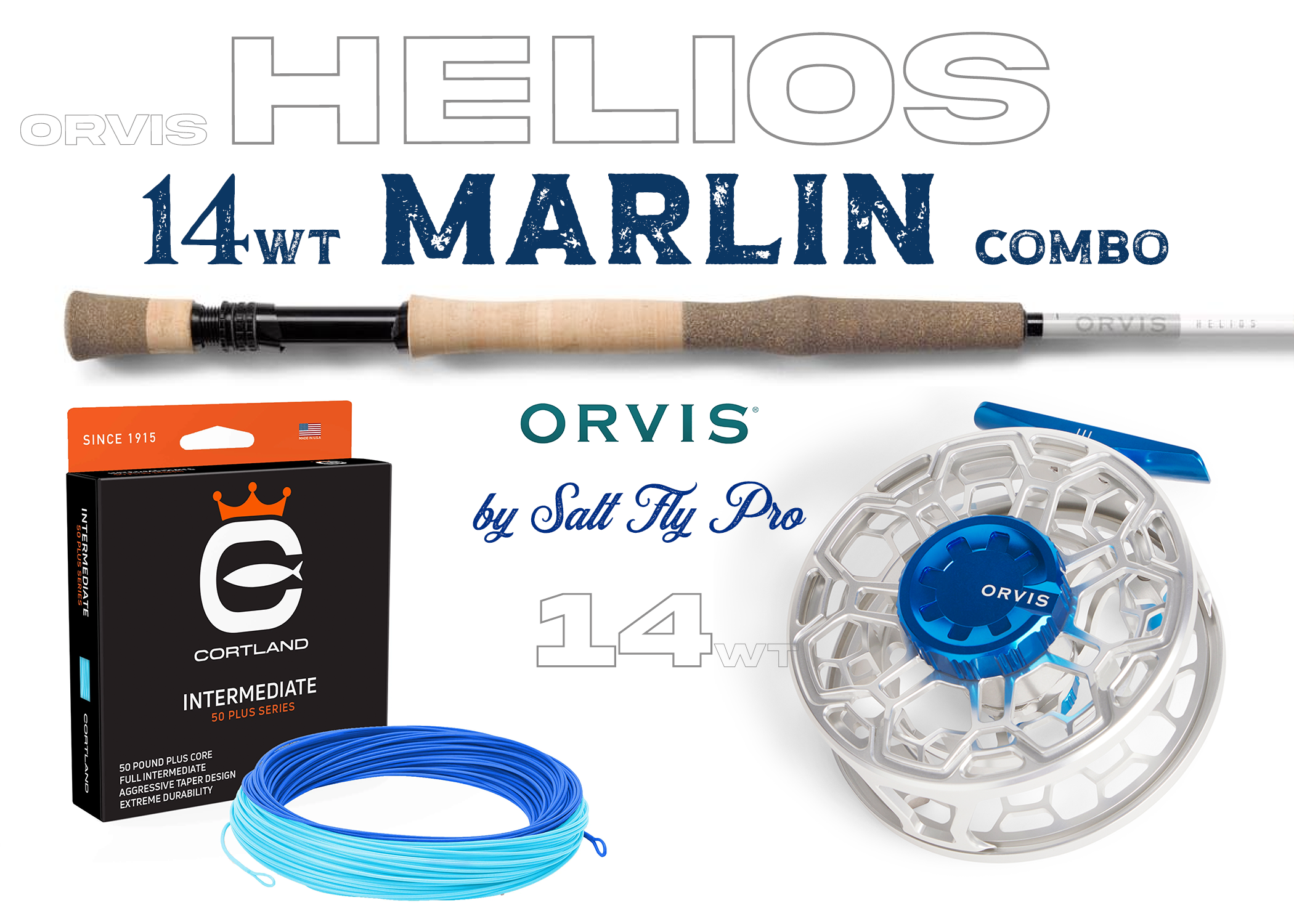 Orvis Helios D 14wt MARLIN & SAILFISH Fly Rod Combo Outfit - New!