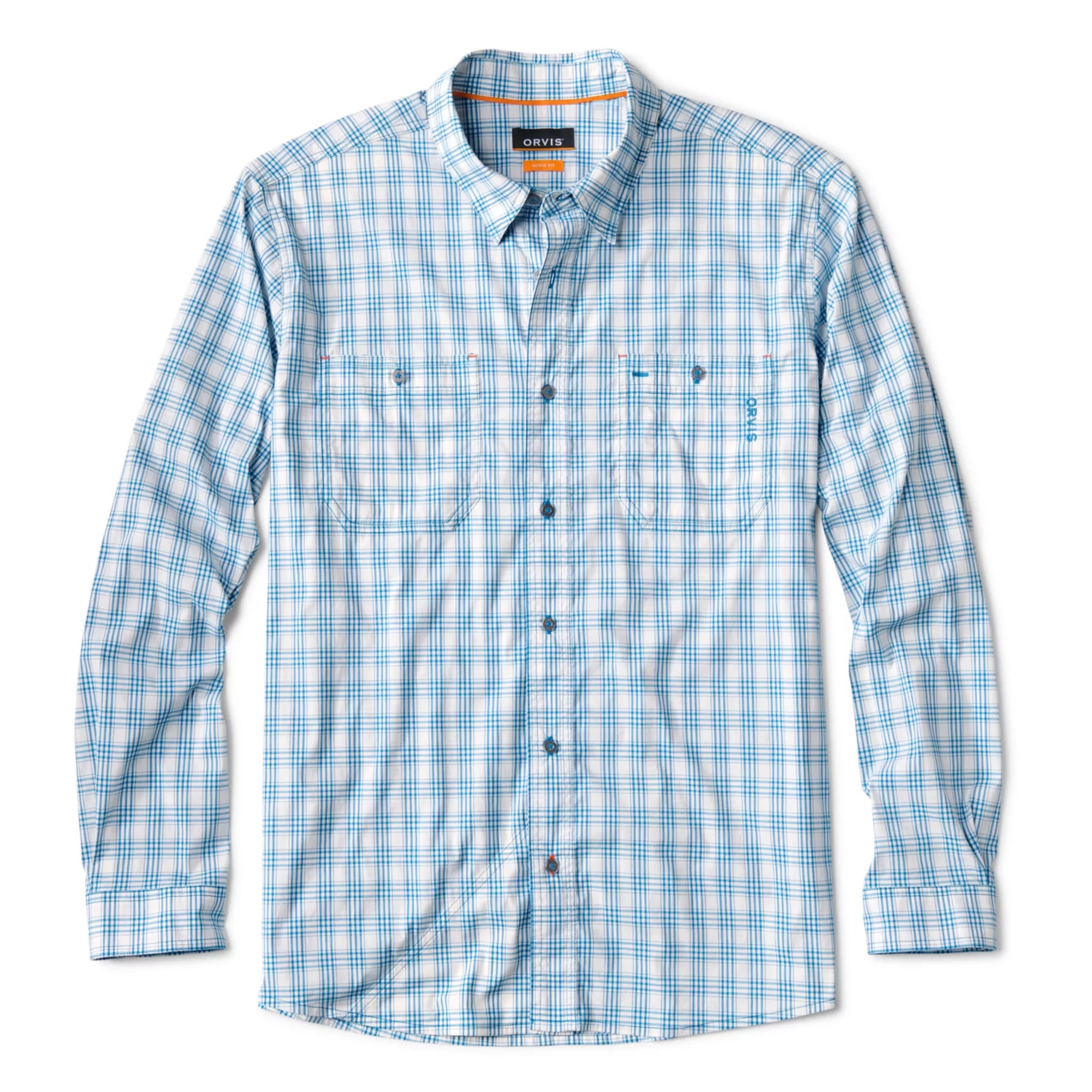 Orvis River Guide 2.0 Long-Sleeve Shirt in Pacific Blue Plaid