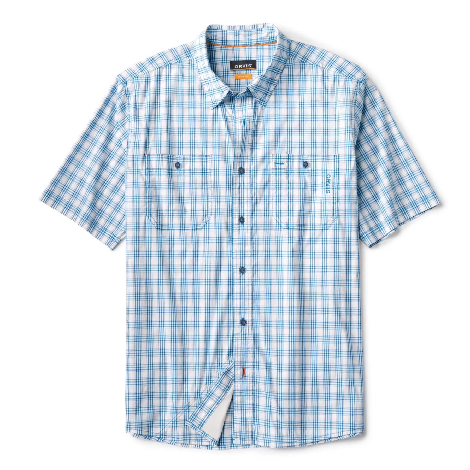 Orvis River Guide 2.0 Short-Sleeve Shirt in Pacific Blue Plaid