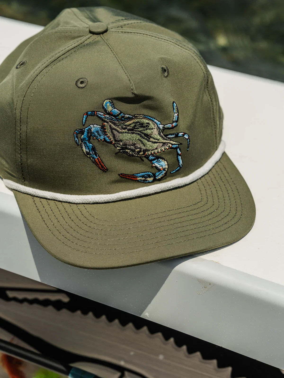 Duck Camp Blue Crab Hat in Dusty Olive