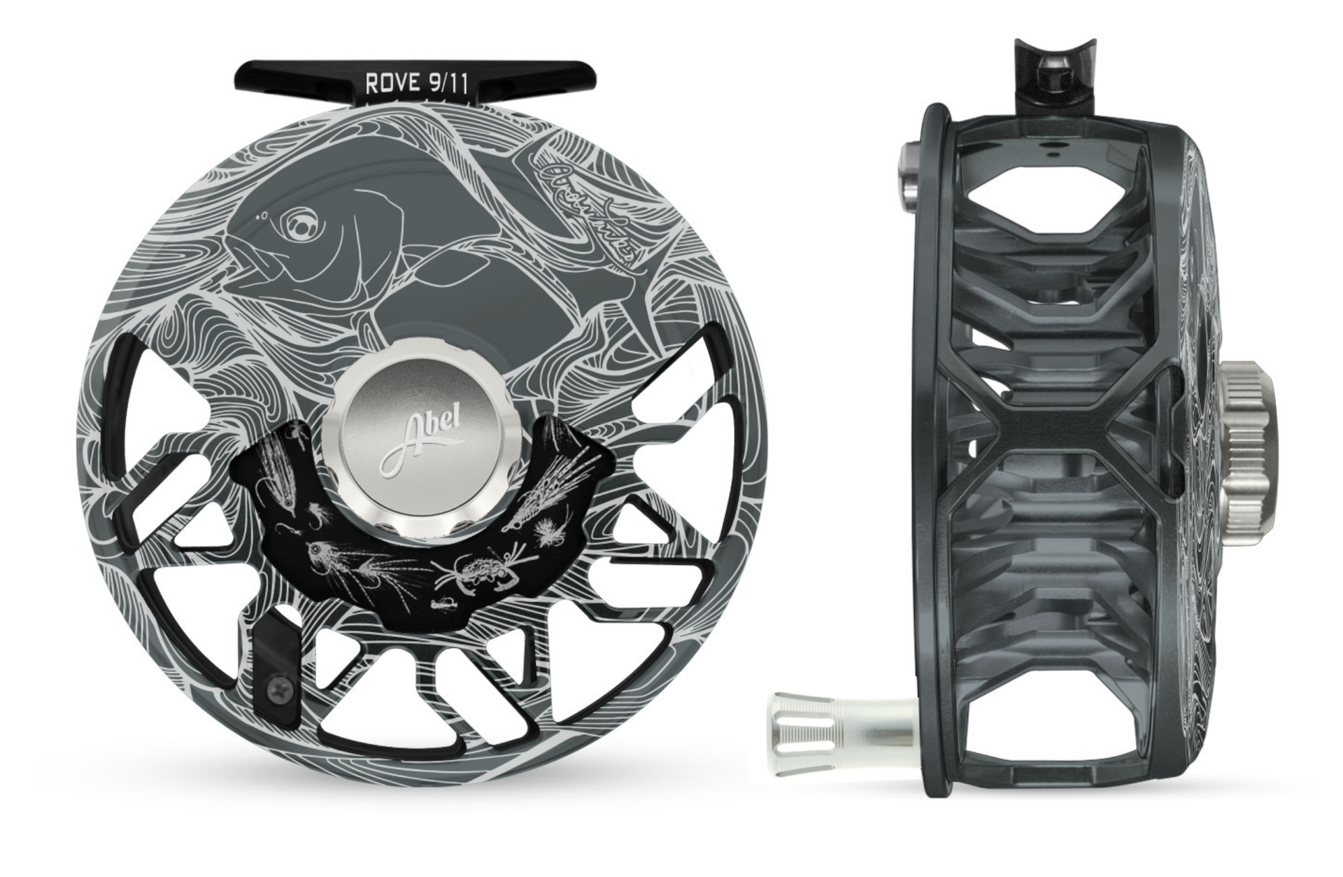 Abel ROVE 9/11 Slate Gray Fly Reel with Larko Permit Engraving and