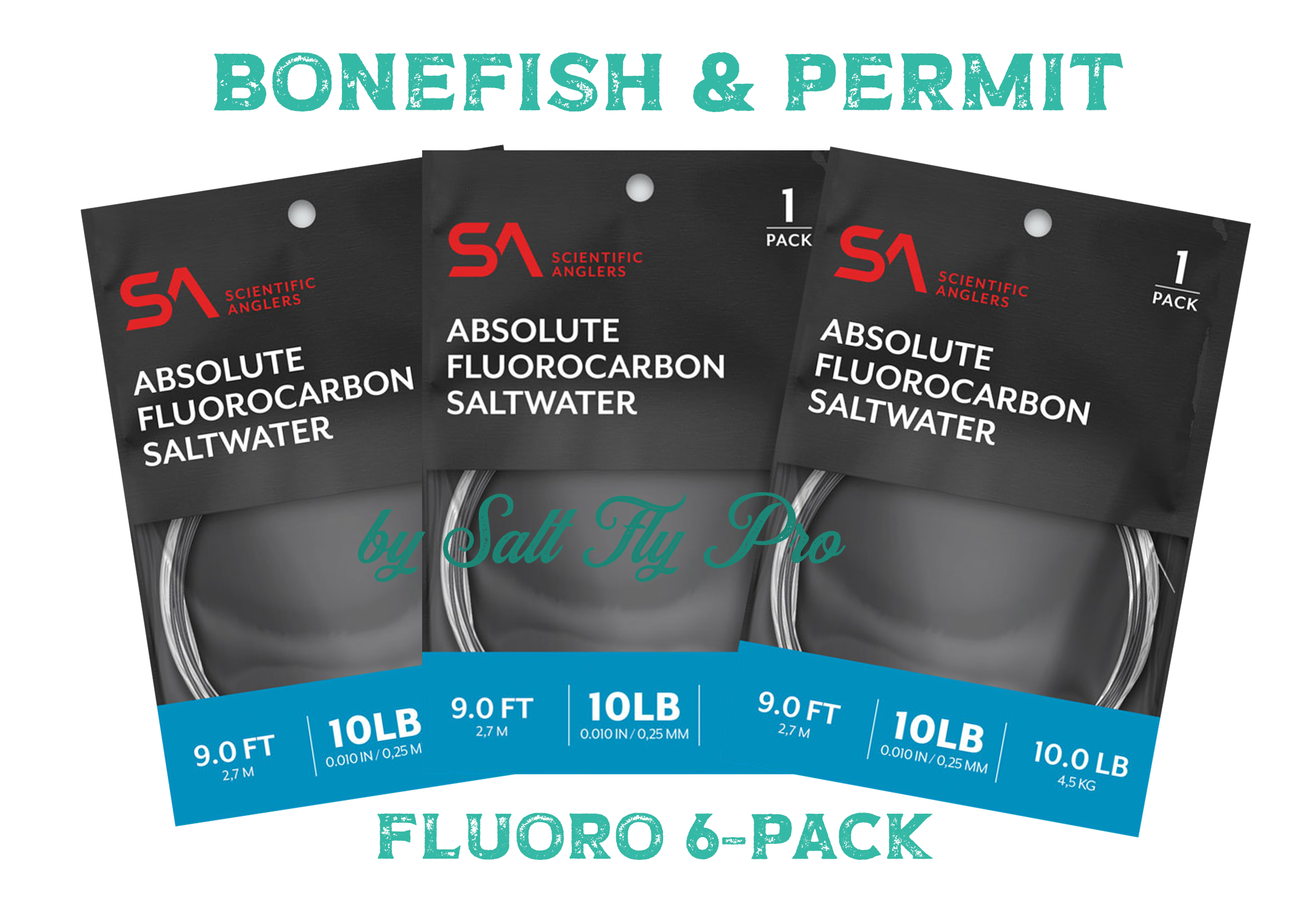 New Fluoro Bonefish & Permit Leaders 6-Pack by Salt Fly Pro