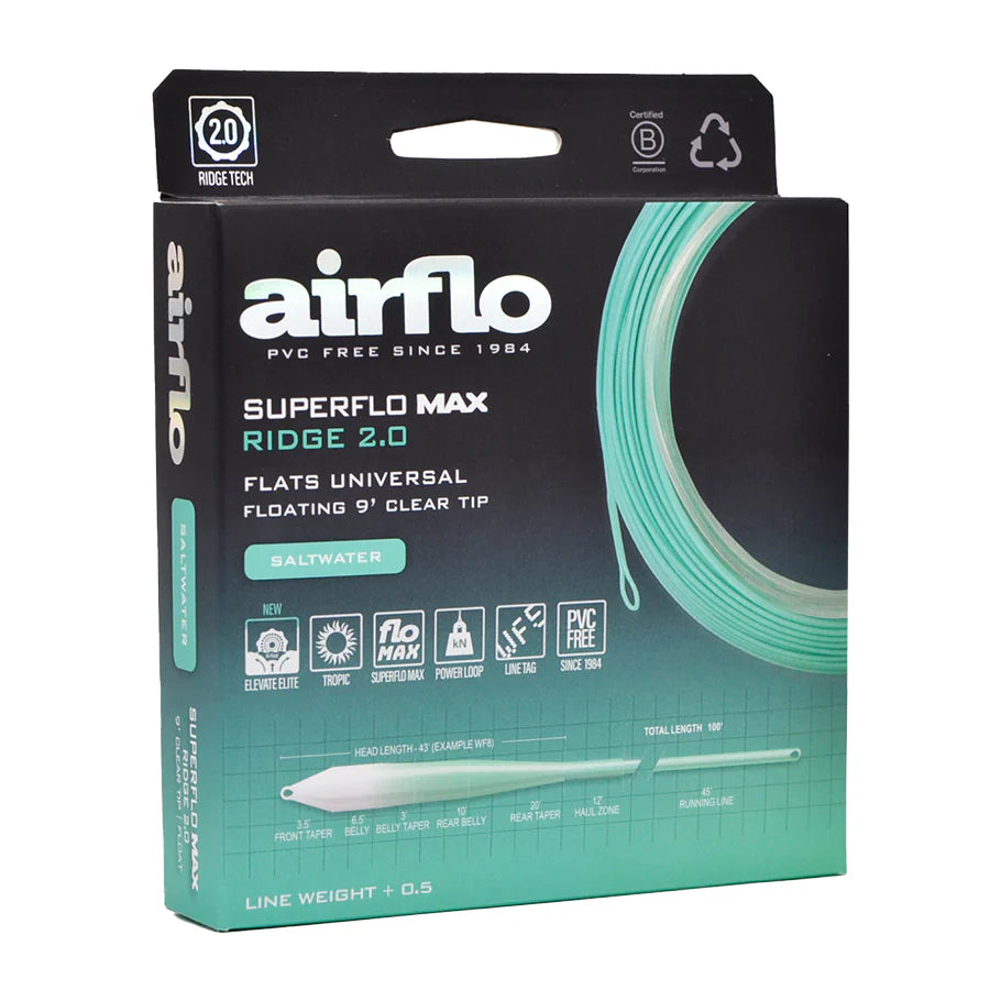 Airflo Flats Clear Tip Universal Taper Saltwater Floating Fly Line - Superflo Ridge 2.0