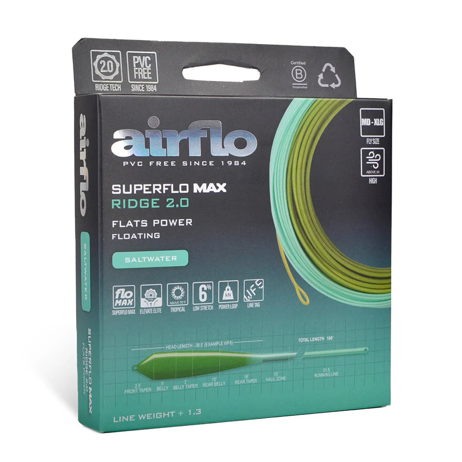 Airflo Superflo MAX Flats Power Taper Fly Line - Ridge 2.0
