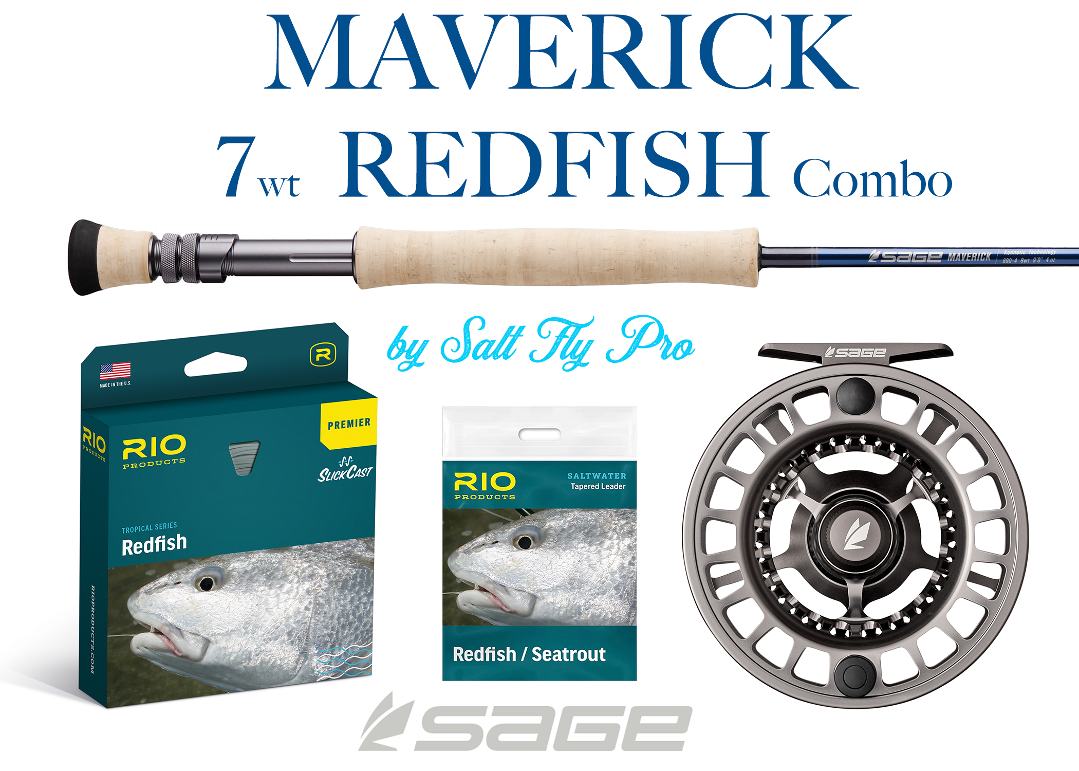 Sage MAVERICK 7wt REDFISH SEATROUT Fly Rod Outfit Combo NEW