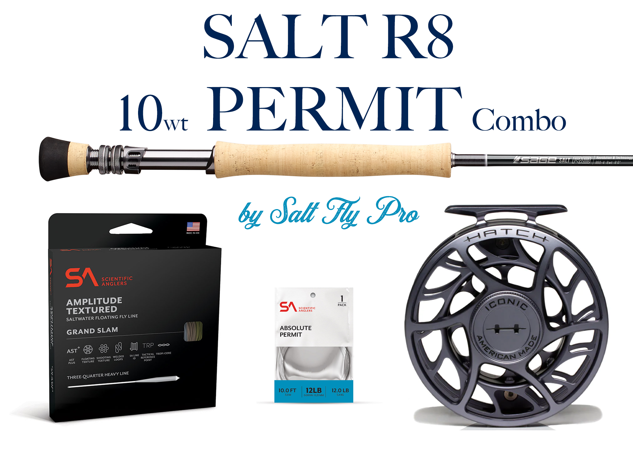 Sage SALT R8 10wt PERMIT Fly Rod Combo - New!